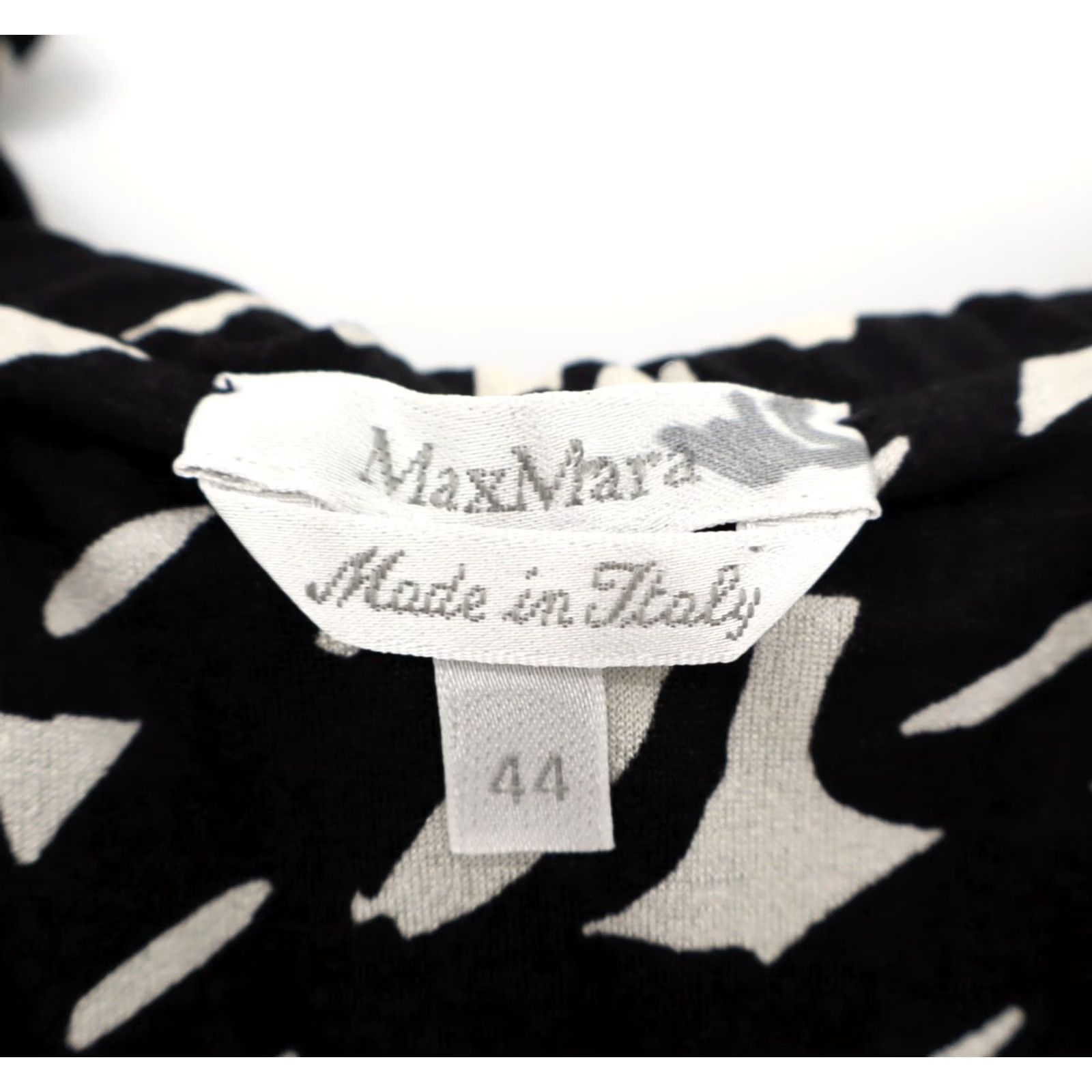 Max Mara Max Mara Dress Women's Black & White Print Silk Knee Length Sleeveless Square Neck Size 8/44 Casual Party CockTail Vintage No Size M / US 6-8 / IT 42-44 - 3 Thumbnail