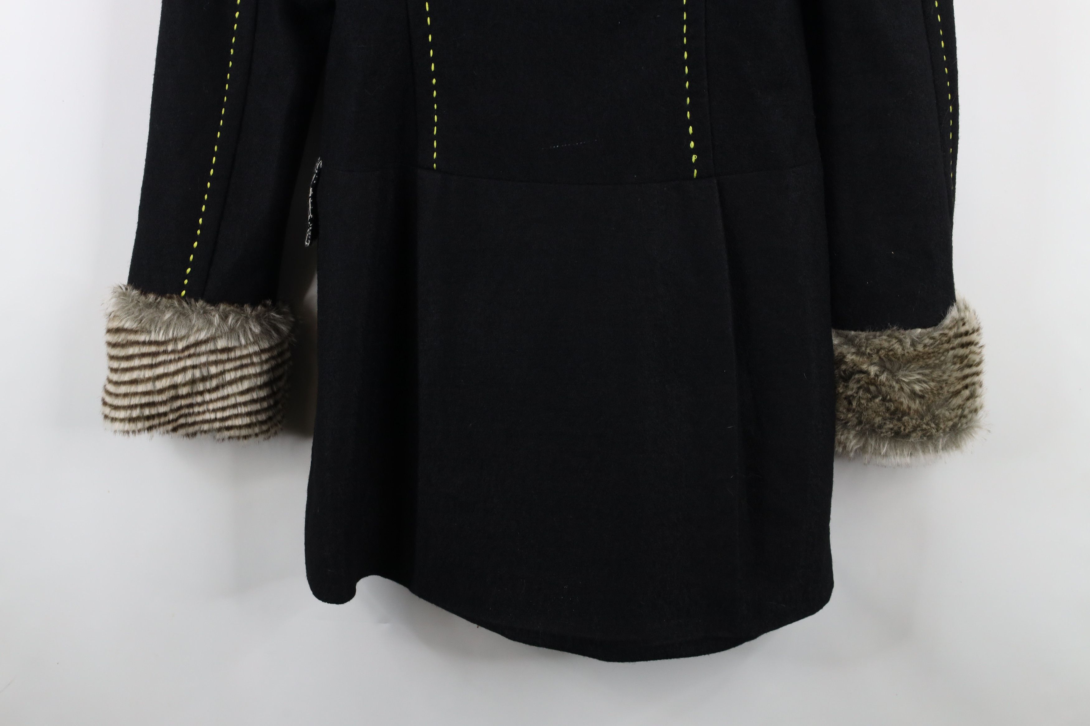 Vintage New Buckle BKE Trim Wool Pennylane Peacoat Jacket Black Size S / US 4 / IT 40 - 16 Thumbnail