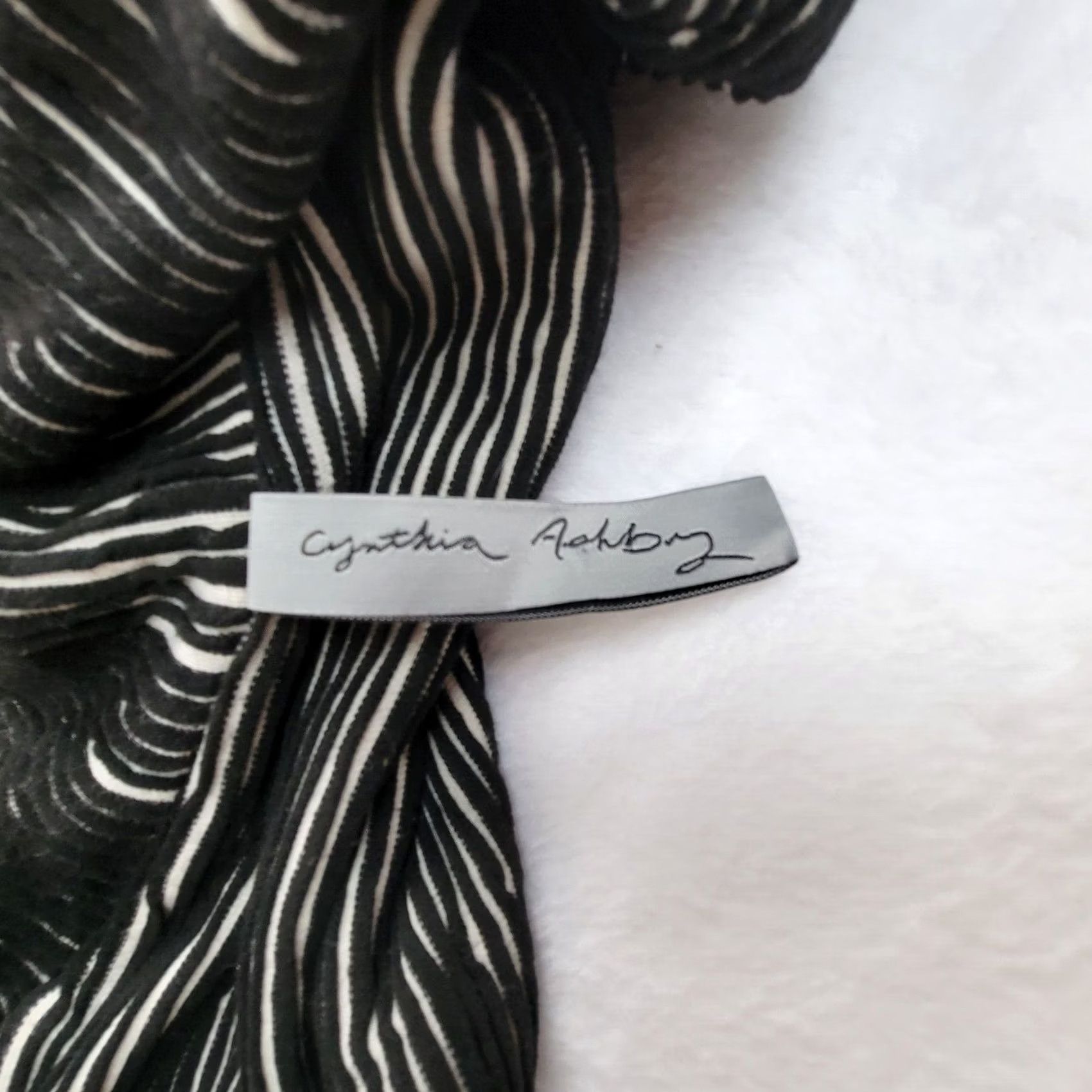 Vintage Cynthia Ashby Black & White Striped Open Front Drape Cardigan Jacket Small Womens Size S / US 4 / IT 40 - 3 Thumbnail