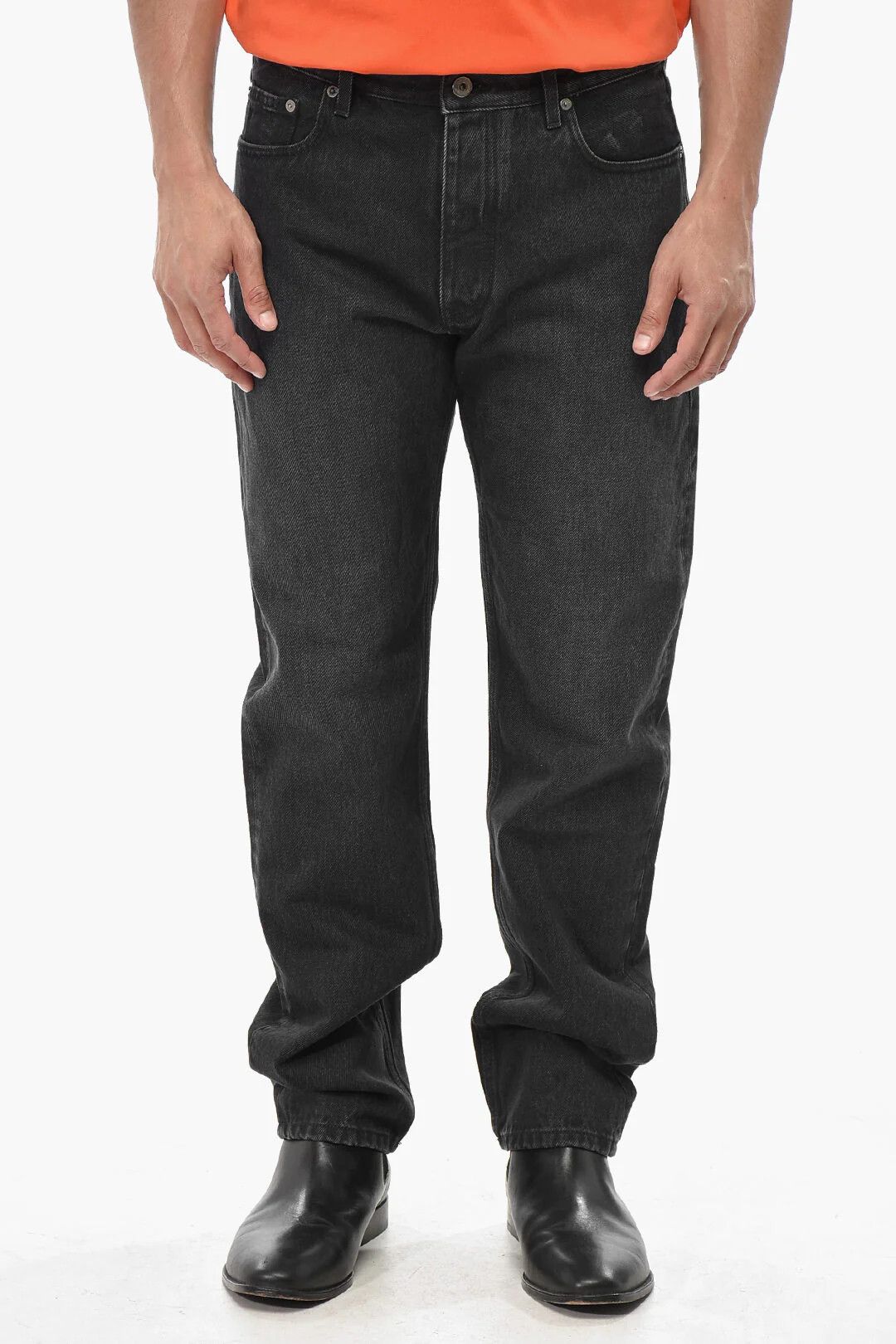 Off-White og1mm0526 Cotton Regular Fit Jeans in Black Size US 33 - 1 Thumbnail