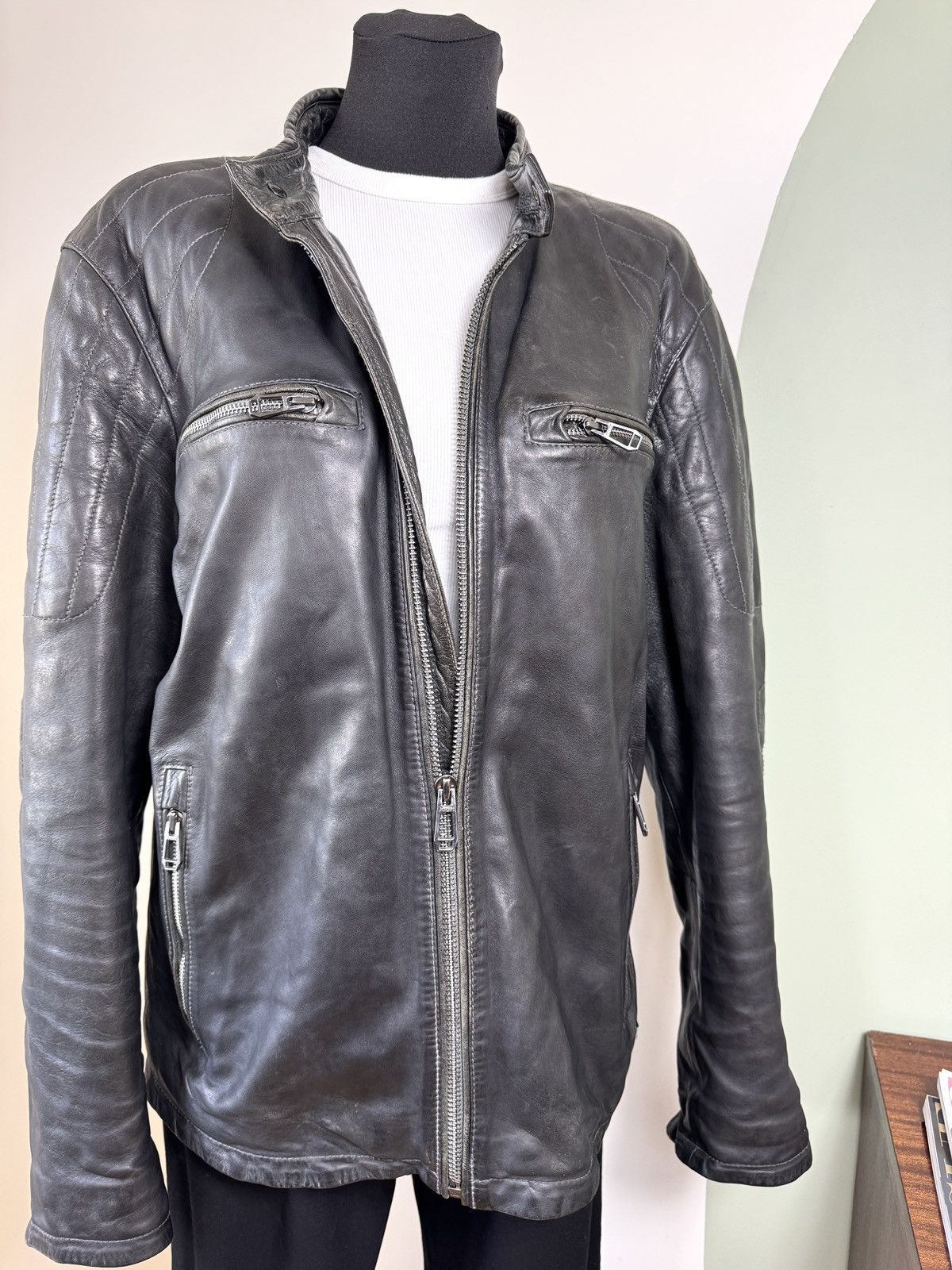 Joop! Joop! Jeans Black Lambskin Leather Biker Jacket Vintage 52 Size US L / EU 52-54 / 3 - 4 Thumbnail