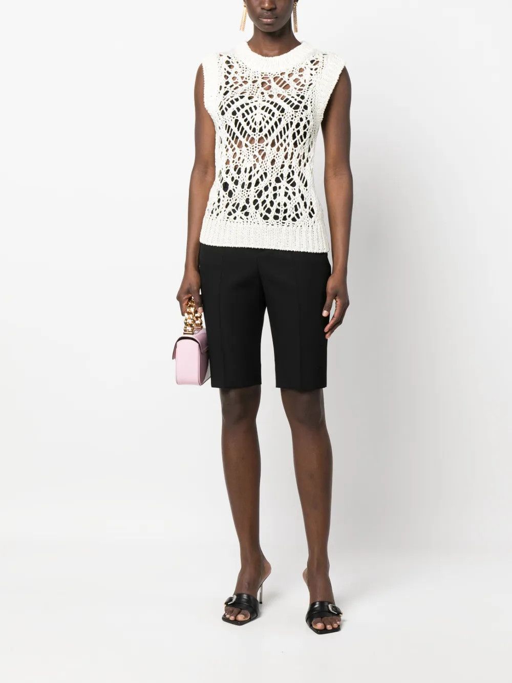 Tom Ford o1y0226 Sleeveless Sweater in Ivory Size L / US 10 / IT 46 - 5 Thumbnail