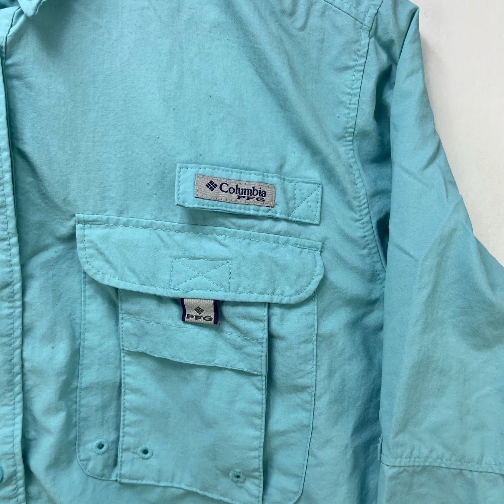 Vintage VINTAGE Columbia PFG Outdoors Button-Up Short Sleeve Shirt M Blue Western Mens Size US M / EU 48-50 / 2 - 3 Thumbnail
