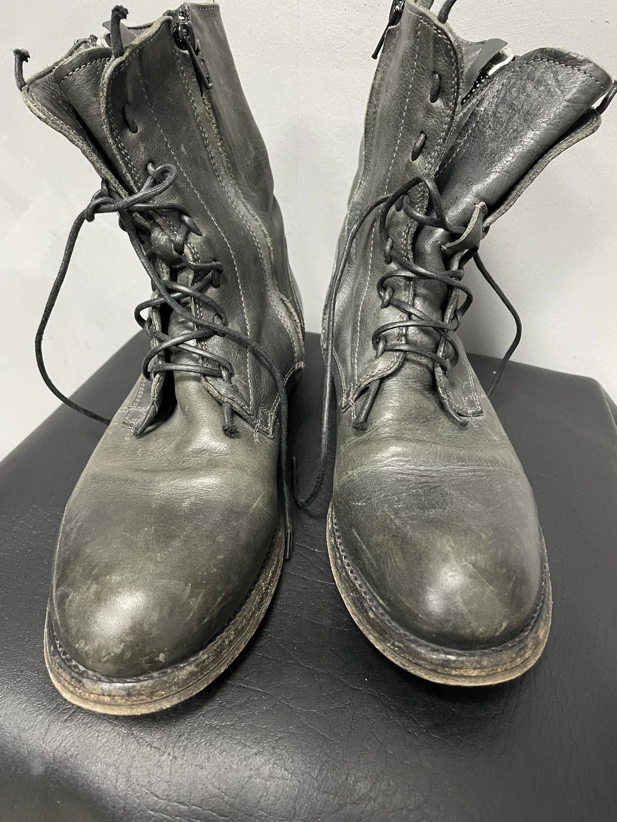 MoMA Mona avant garde combat leather boots hype Size US 5.5 / EU 38 - 3 Thumbnail
