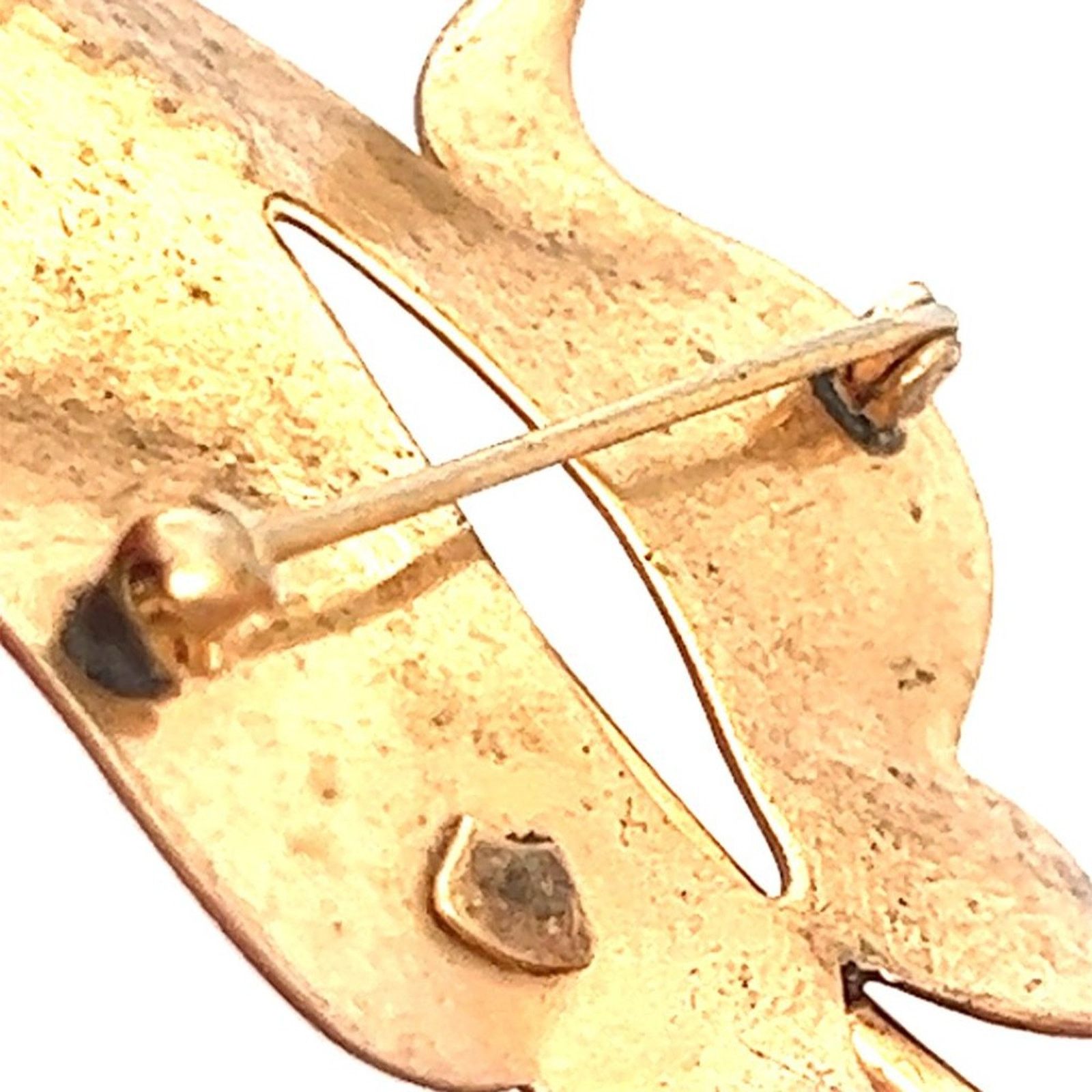 & Other Stories Vintage Signed AZ 12K Gold Filled Brushed Leaf Brooch Pin Size ONE SIZE - 4 Thumbnail