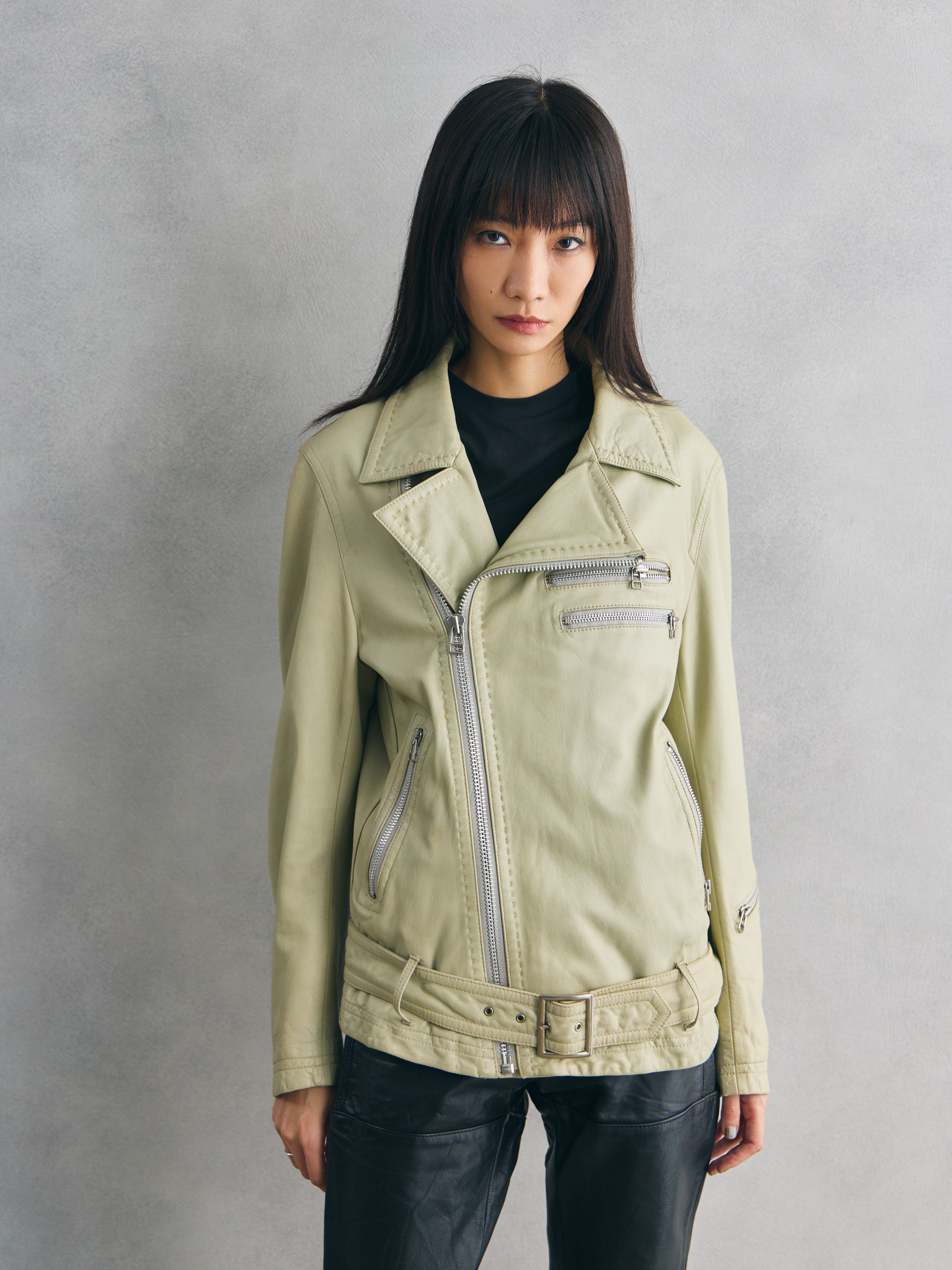Other RICO Genuine Lambskin Leather Rider Jacket – Ivory Size US M / EU 48-50 / 2 - 2 Thumbnail