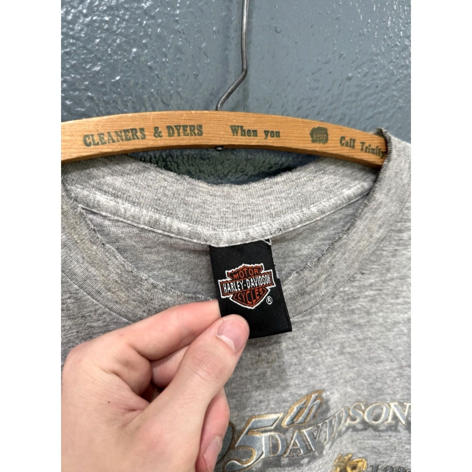 Harley Davidson VINTAGE Harley-Davidson 90s Gray T-Shirt XL Mens Shirt Size US XL / EU 56 / 4 - 2 Thumbnail