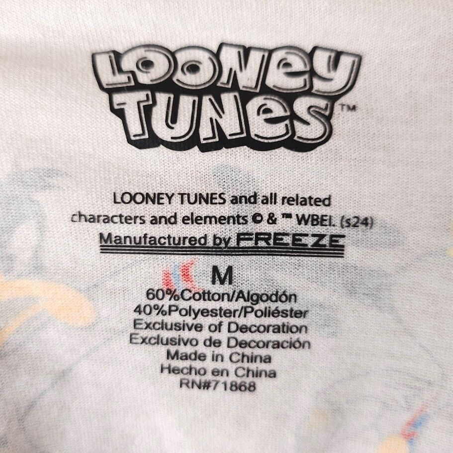 Warner Bros Looney Tunes Olympics T Shirt Mens Size Medium White Team US Size US M / EU 48-50 / 2 - 7 Thumbnail