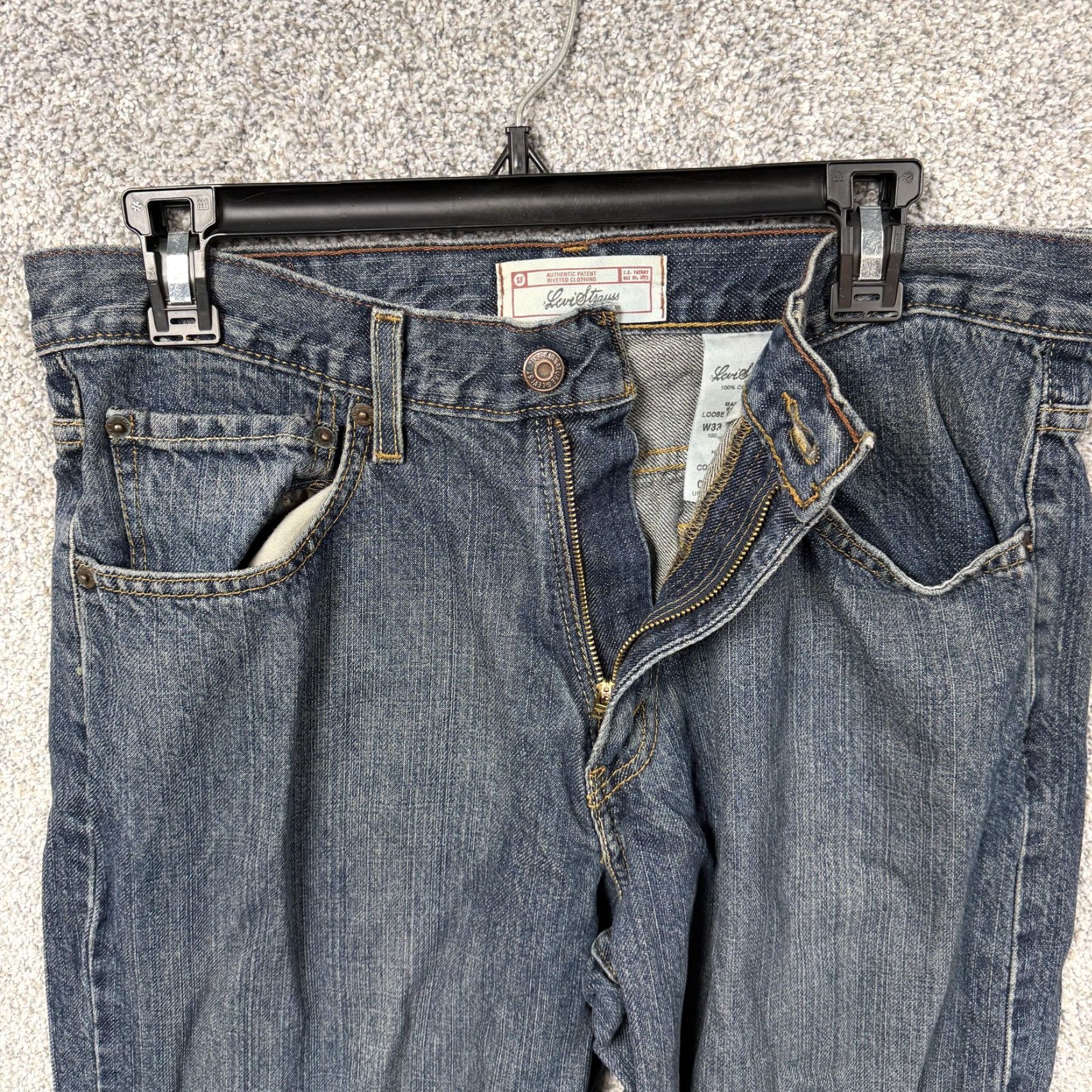 Vintage Levi Strauss Signature Jeans Mens 33x31 Relaxed Straight Denim Blue 100% Cotton Jeans Mens Size US 33 - 6 Thumbnail