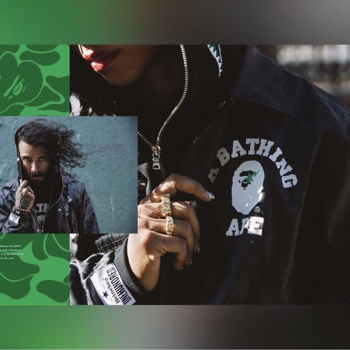 Bape BAPE x HEINEKEN 100 JACQUARD CAMO COACHES JACKET s2017 Size US M / EU 48-50 / 2 - 2 Thumbnail