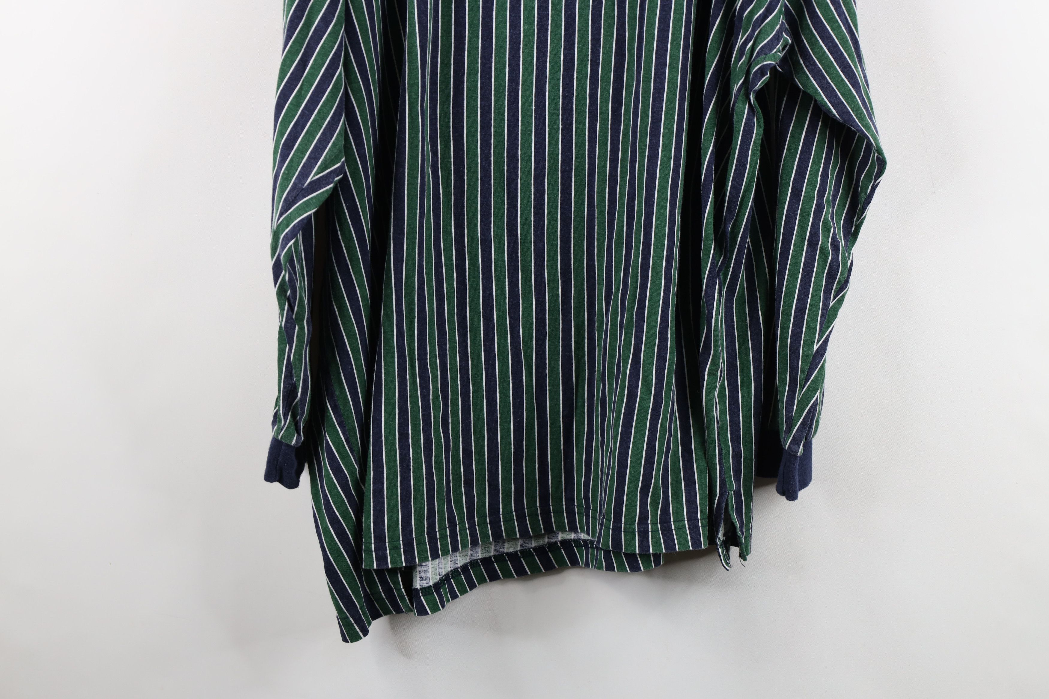 Vintage Vintage 90s Streetwear Striped Long Sleeve Henley T-Shirt Size US XXL / EU 58 / 5 - 11 Thumbnail