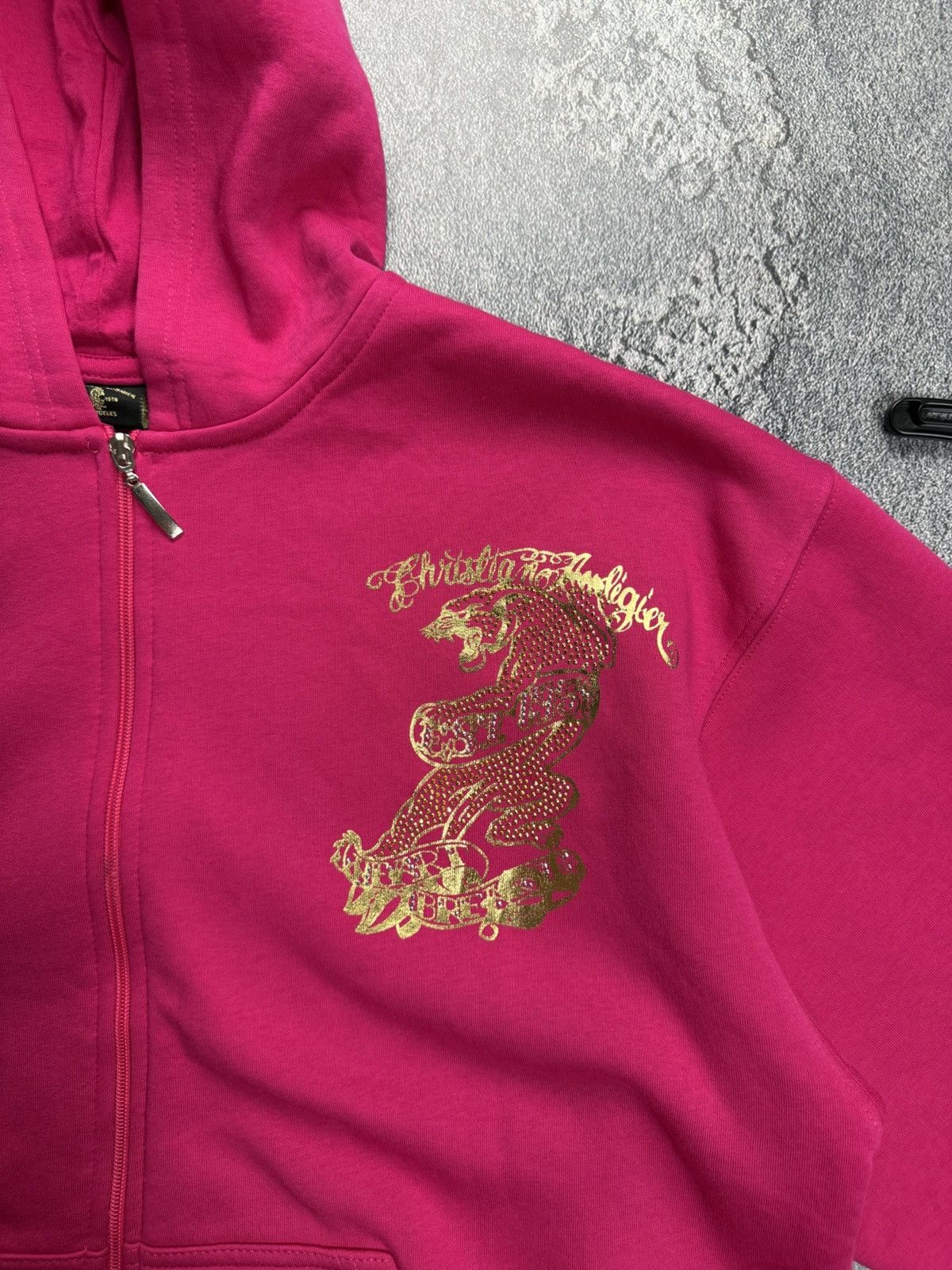 Christian Audigier VNTG Christian Audigier Y2K Rhinestone Baggy Zip Hoodie Size US XL / EU 56 / 4 - 4 Thumbnail