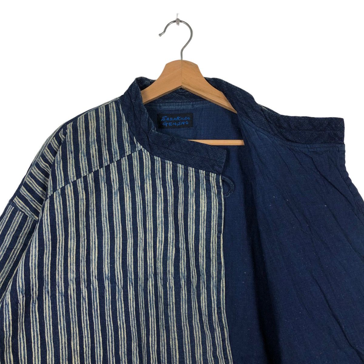 Blue Blue Japan 🔥Asymmetrical Button Hikory Chore Jacket Sasakura Gensho Size US L / EU 52-54 / 3 - 10 Thumbnail