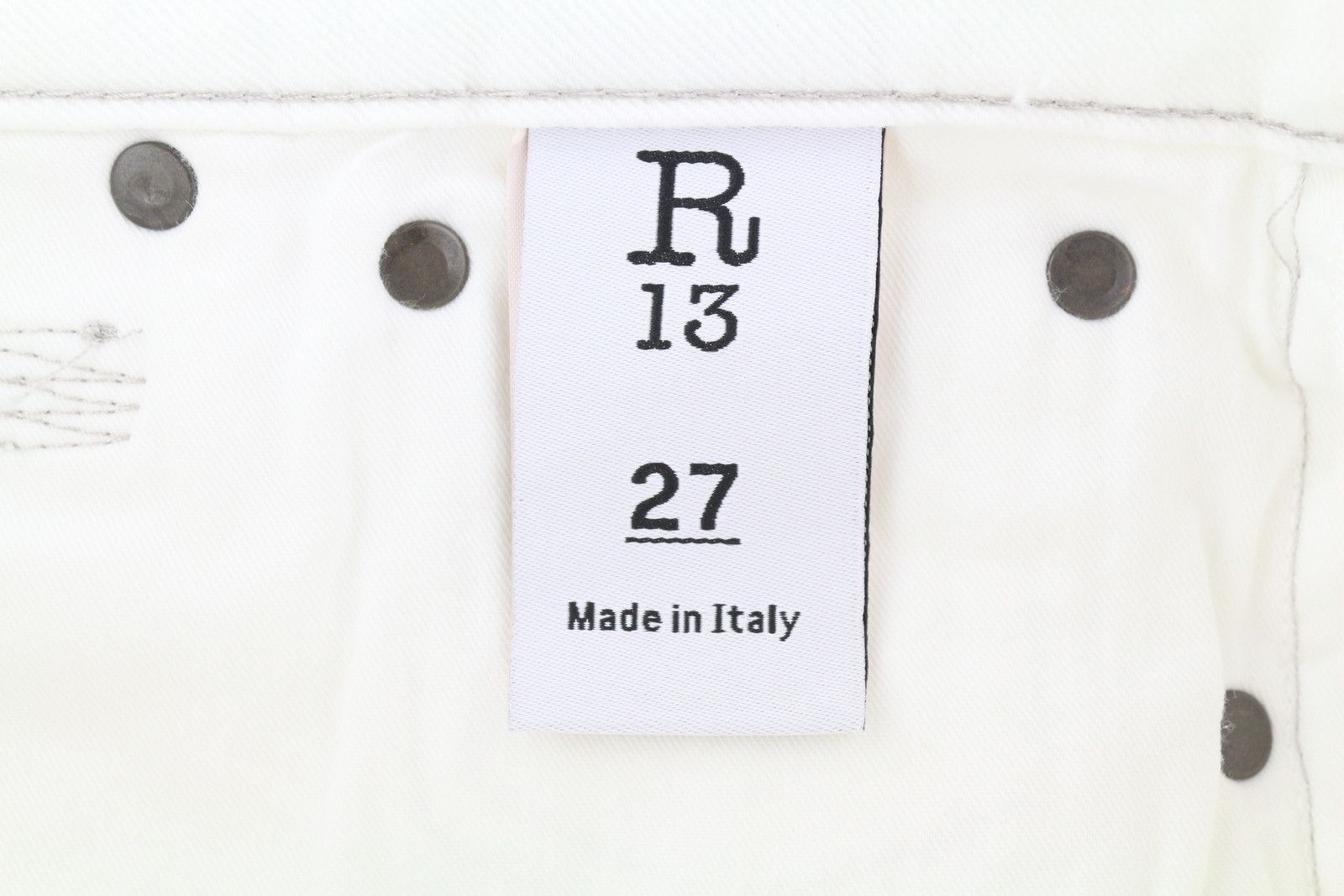 R13 KICK FIT 27 Bale White Flared Cropped Light Jeans 86195 Size 27" / US 4 / IT 40 - 7 Thumbnail