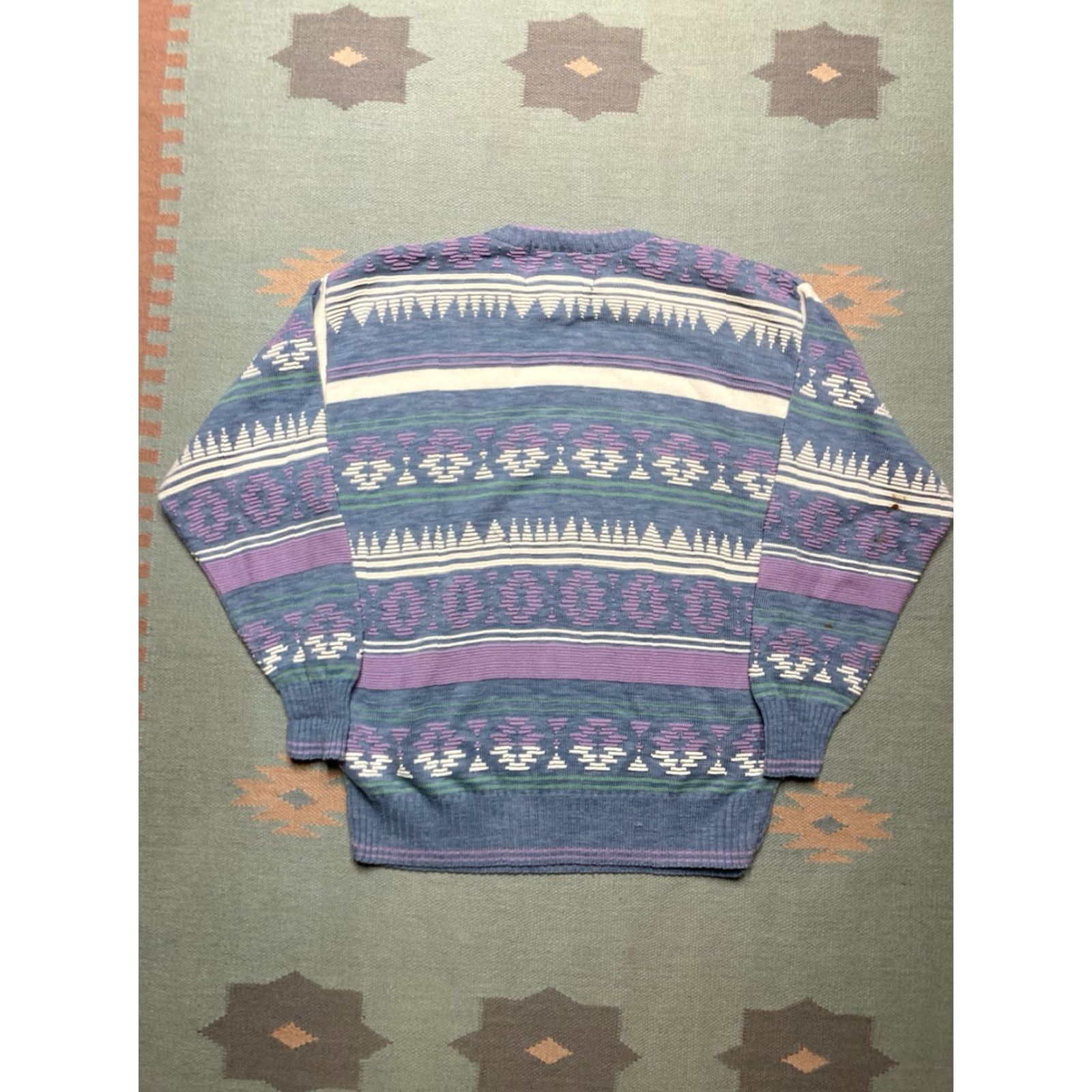 Ralph Lauren VINTAGE Ralph Lauren Knit Sweater Men Chaps Cotton Pastel Aztec Fairy Kei Medium Shirt Size US M / EU 48-50 / 2 - 6 Thumbnail