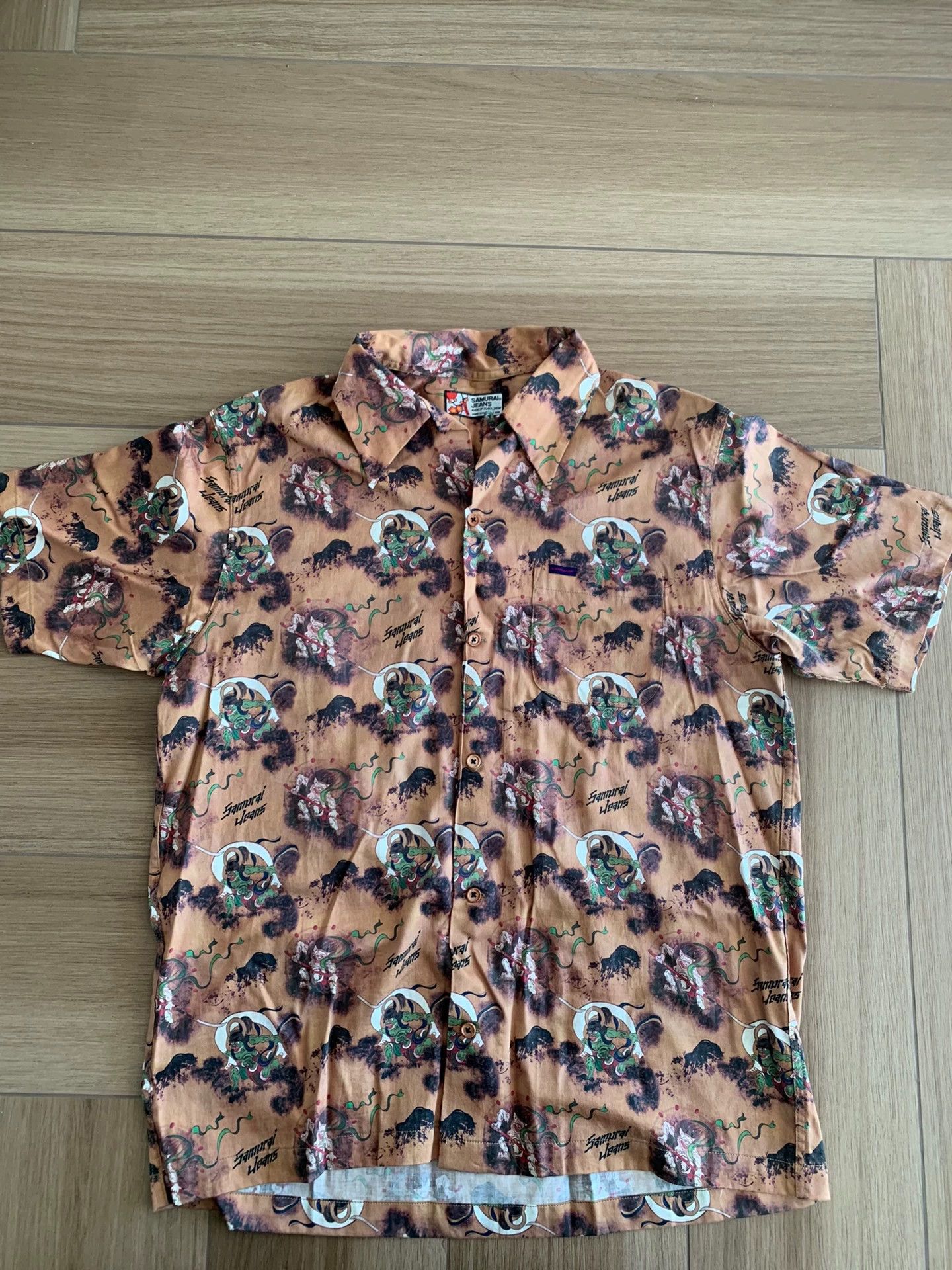 Samurai Jeans SAMURAI JEANS Fujin Raijin Hawaiian Short XXL Worn Size US XXL / EU 58 / 5 - 1 Thumbnail