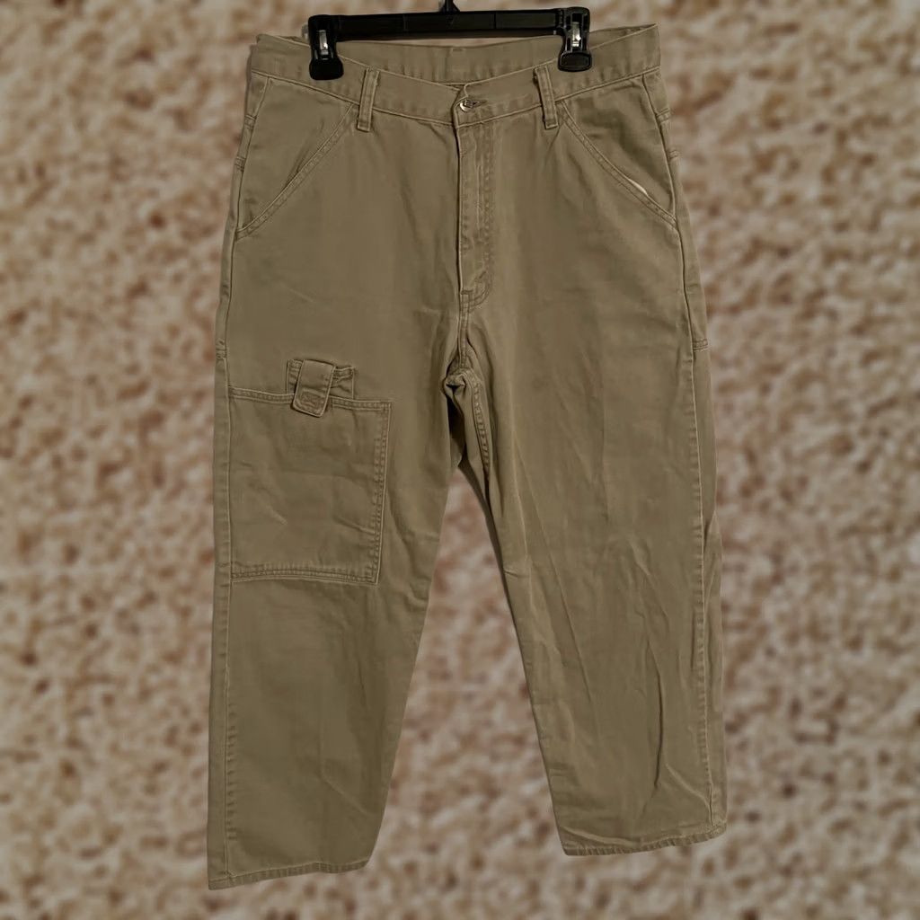 Levi's VINTAGE Y2K Levi's Beige Cargo Baggy Wide Leg Pants - Men's 34x30 Skate Size US 34 / EU 50 - 1 Thumbnail