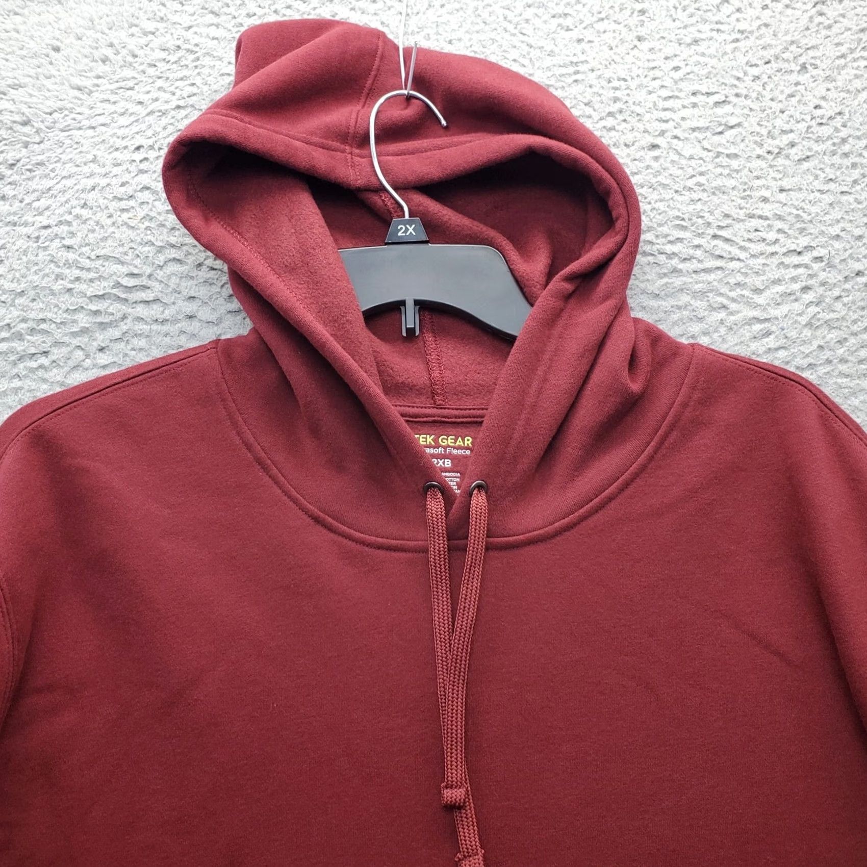 Tek Gear Tek Gear Hoodie Men 2XB Dark Red Ultrasoft Fleece Lined Kangaroo Pocket Rib Cuff Pullover Shirt Mens Size 2XB Red Size US XXL / EU 58 / 5 - 3 Thumbnail