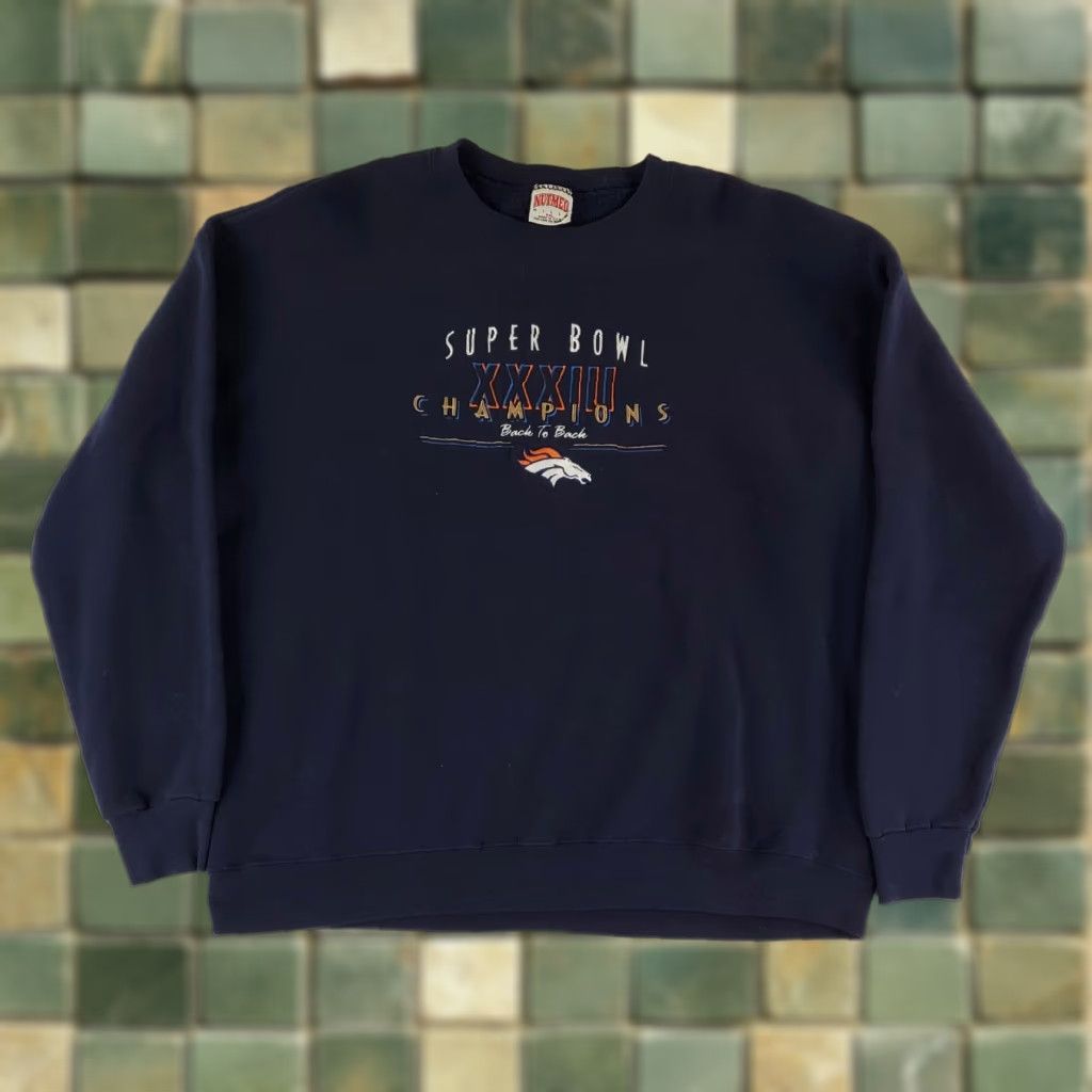 Nutmeg VINTAGE? Denver Broncos Super Bowl Champs Nutmeg Mills Made USA Sweatshirt Blue Mens XXL Size US XXL / EU 58 / 5 - 1 Thumbnail