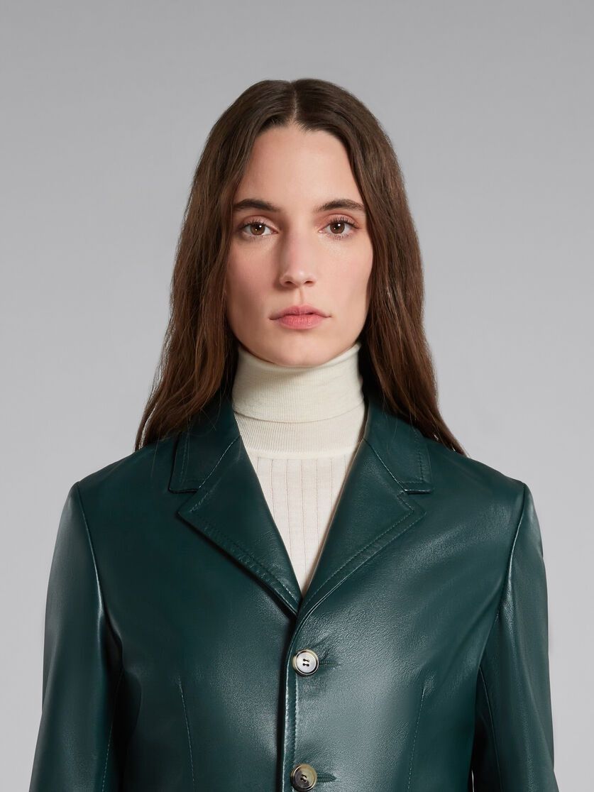 Marni o1f1d3z0525 Leather Jacket in Dark Green Size S / US 4 / IT 40 - 4 Thumbnail