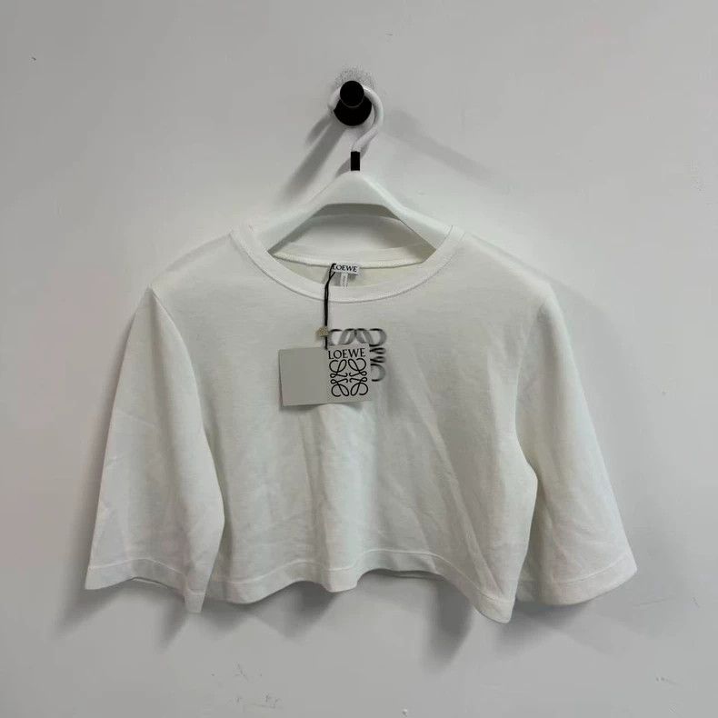 Loewe LOEWE Classic logo printed white short T-shirt on the ches Size M / US 6-8 / IT 42-44 - 1 Thumbnail