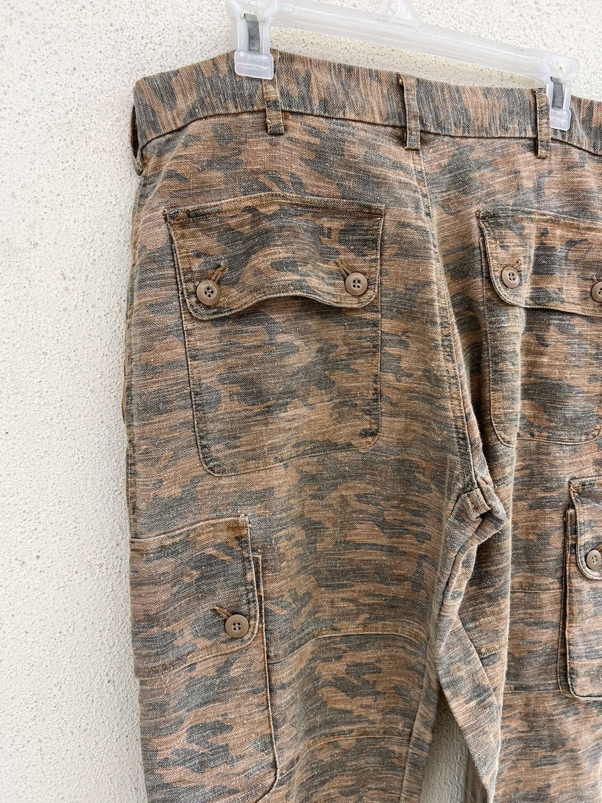 Vintage ALTERNATIVE CONCEPT Camo Linen Cargo Trouser Pant Size US 32 / EU 48 - 16 Thumbnail