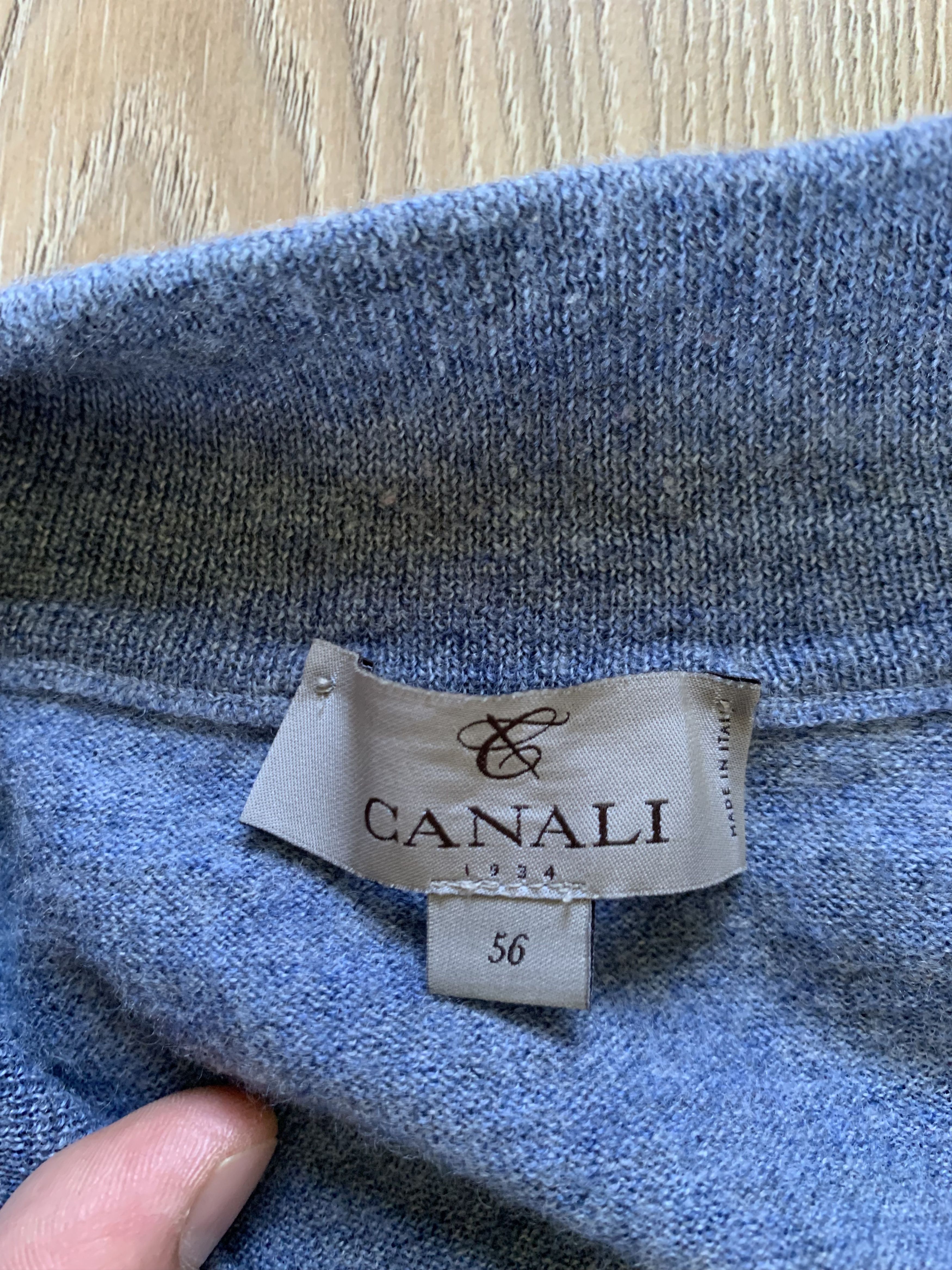Canali Canali Light Blue Merino Wool Quarter Zip Sweater Size US L / EU 52-54 / 3 - 5 Thumbnail