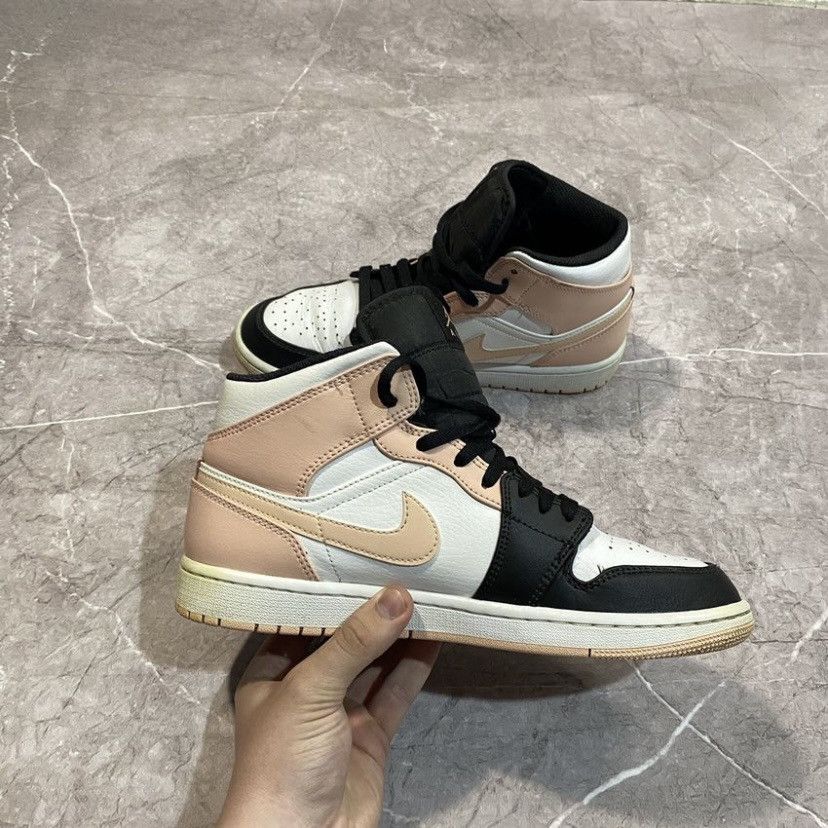 Jordan Brand × Nike NIKE AIR JORDAN 1 MID CRIMSON TINT SNEAKERS PINK Size US 7.5 / EU 40-41 - 4 Thumbnail