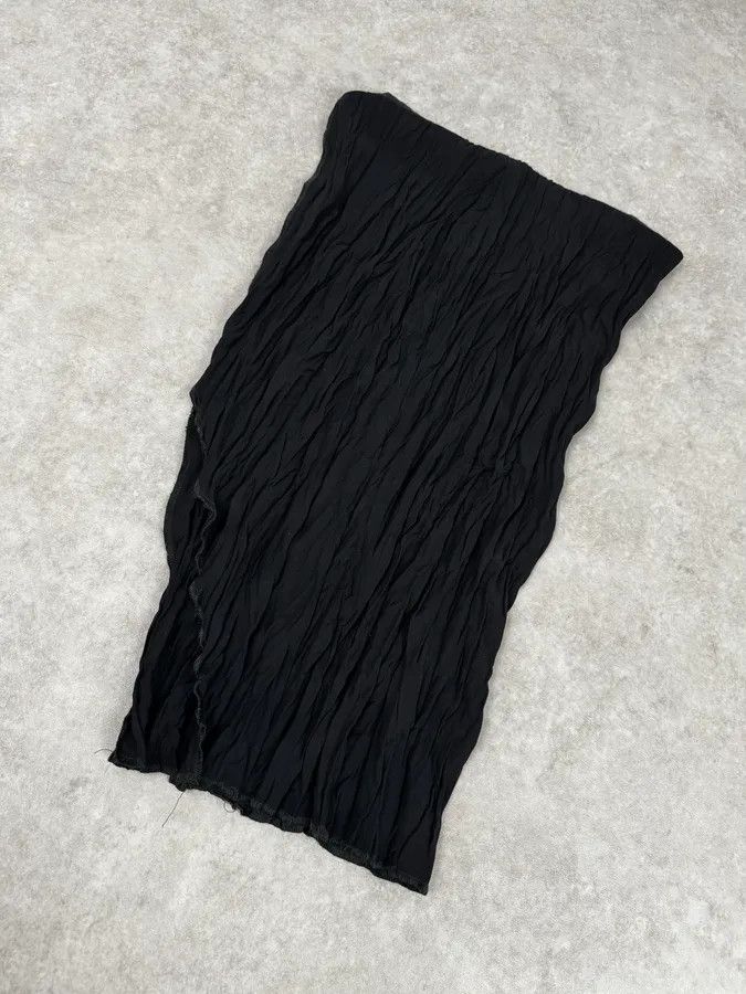 Roberto Cavalli 2000s Cavalli Black Crinkled Split Nylon Skirt Size 26" / US 2 / IT 38 - 6 Thumbnail