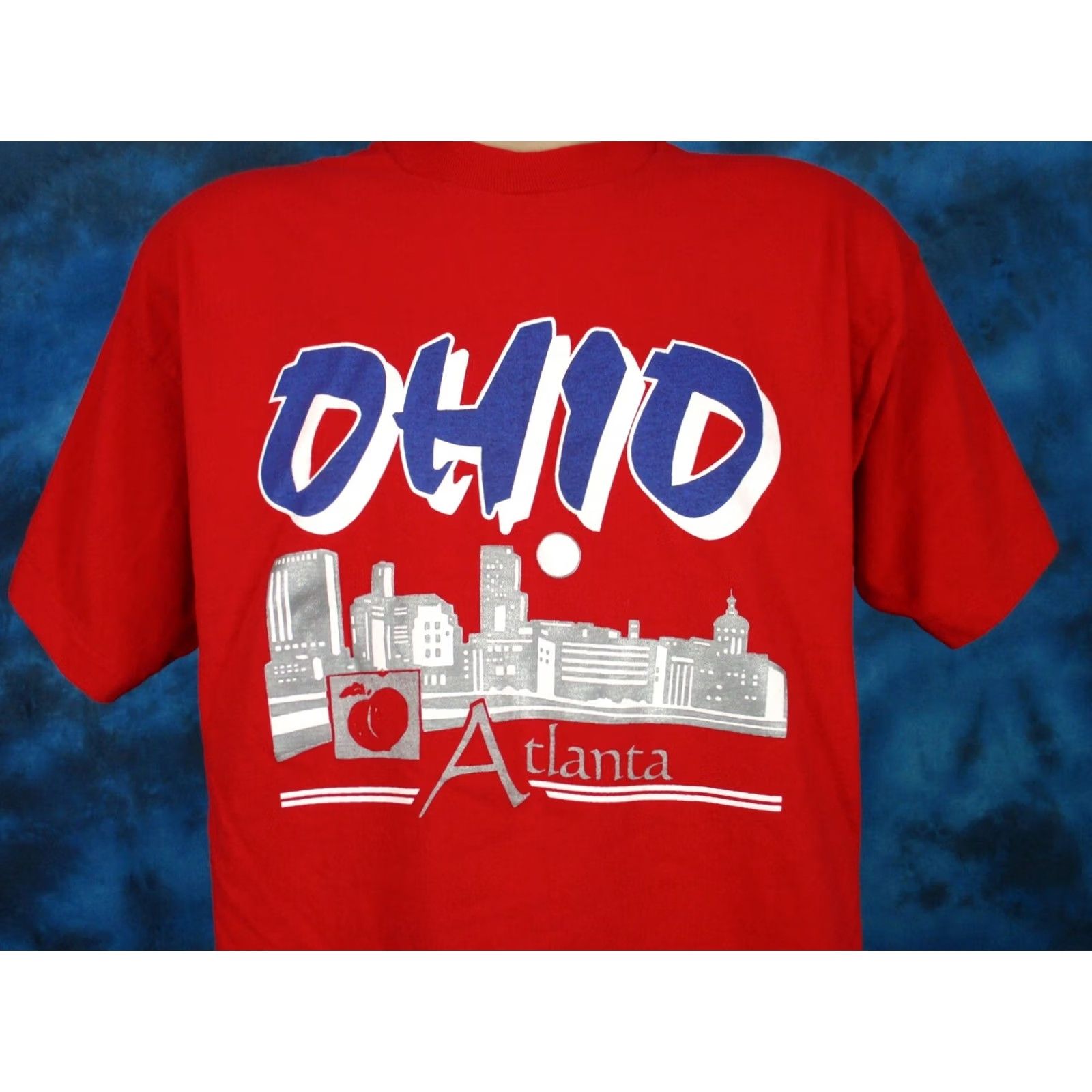 Vintage VINTAGE 80s ATLANTA OHIO SKYLINE T-Shirt XL peach cleveland Mens Size US XL / EU 56 / 4 - 3 Thumbnail