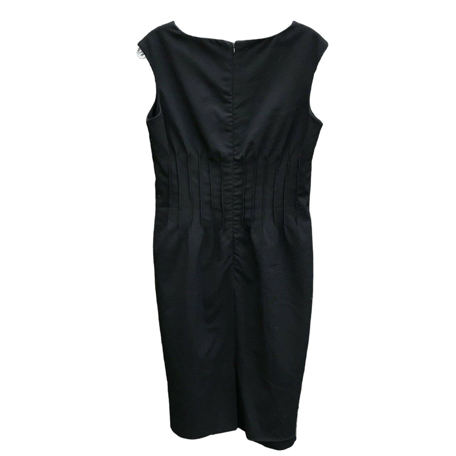 Calvin Klein Calvin Klein Black Sleeveless Sheath Dress - 6 - Pintucked Size M / US 6-8 / IT 42-44 - 5 Thumbnail