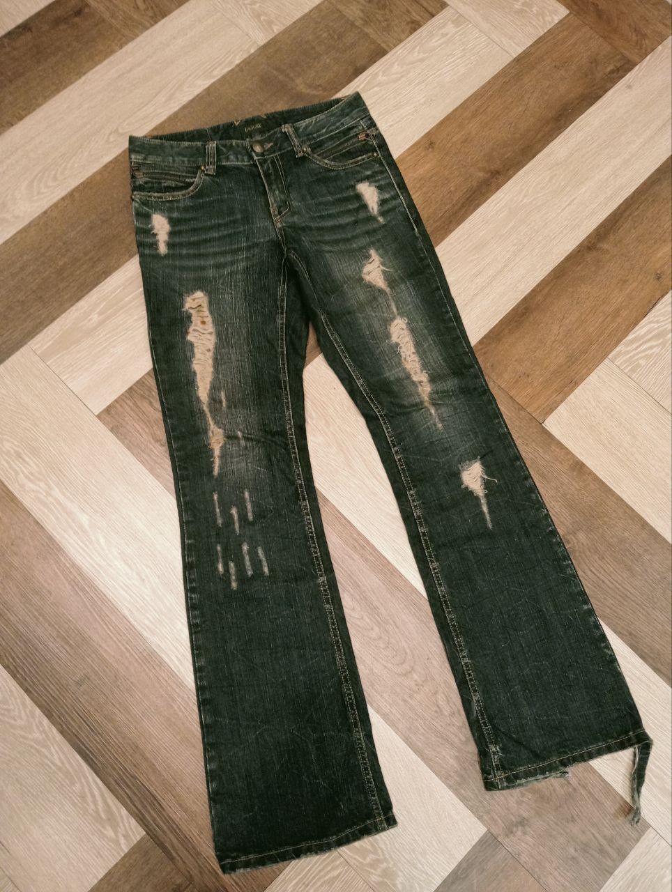 If Six Was Nine LAGUST DISTRESSED LOOK FLARED PANTS Size US 31 - 2 Thumbnail