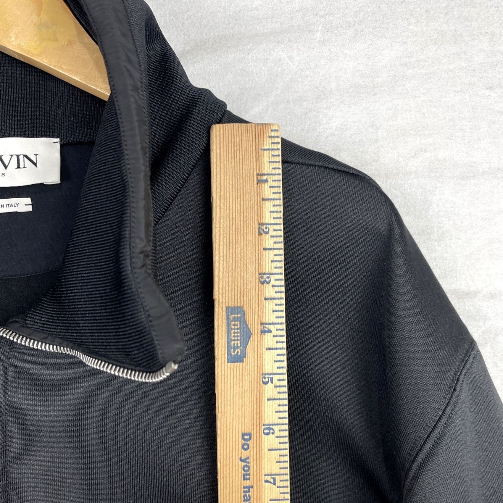 Lanvin Lanvin Sweater Mens XL Tall Black Technical Knit Half Zip Made In Italy Oversize Knit Pullover Striped? Size US XL / EU 56 / 4 - 6 Thumbnail