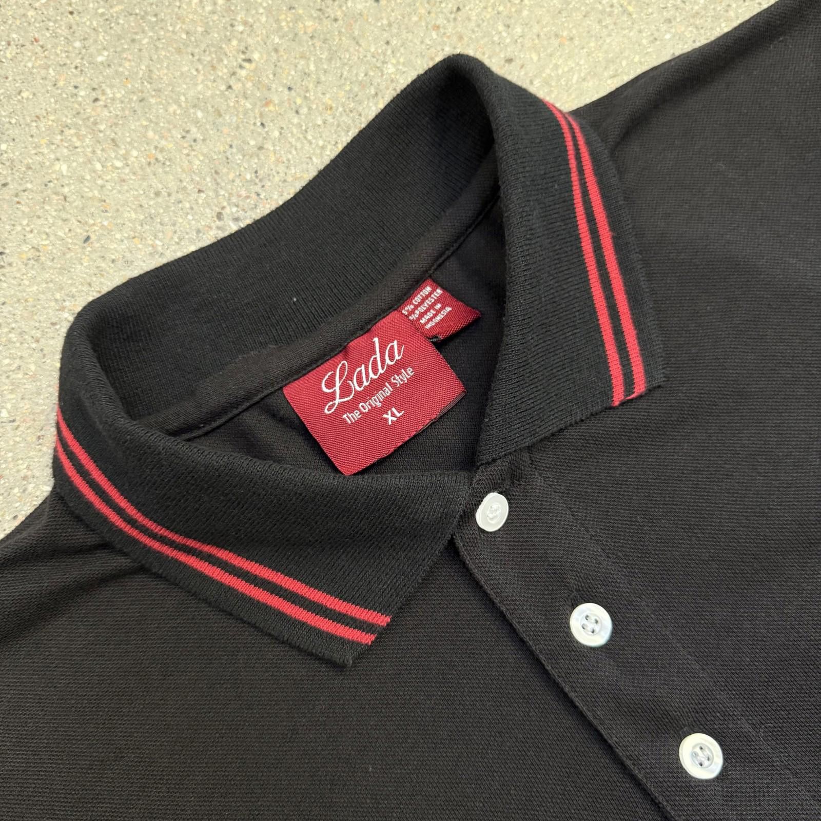 Lad Musician Lada Polo Shirt Mens XL Black Red Embroidered Short Sleeve Size US XL / EU 56 / 4 - 3 Thumbnail