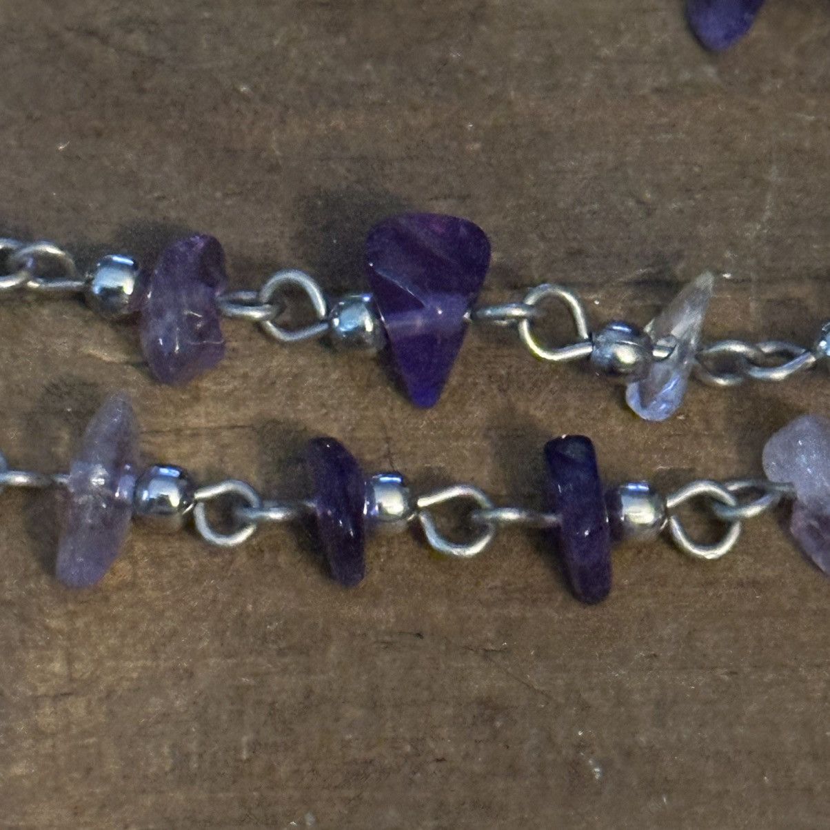 Vintage Vintage silver amethyst chip chain necklace Size ONE SIZE - 5 Thumbnail