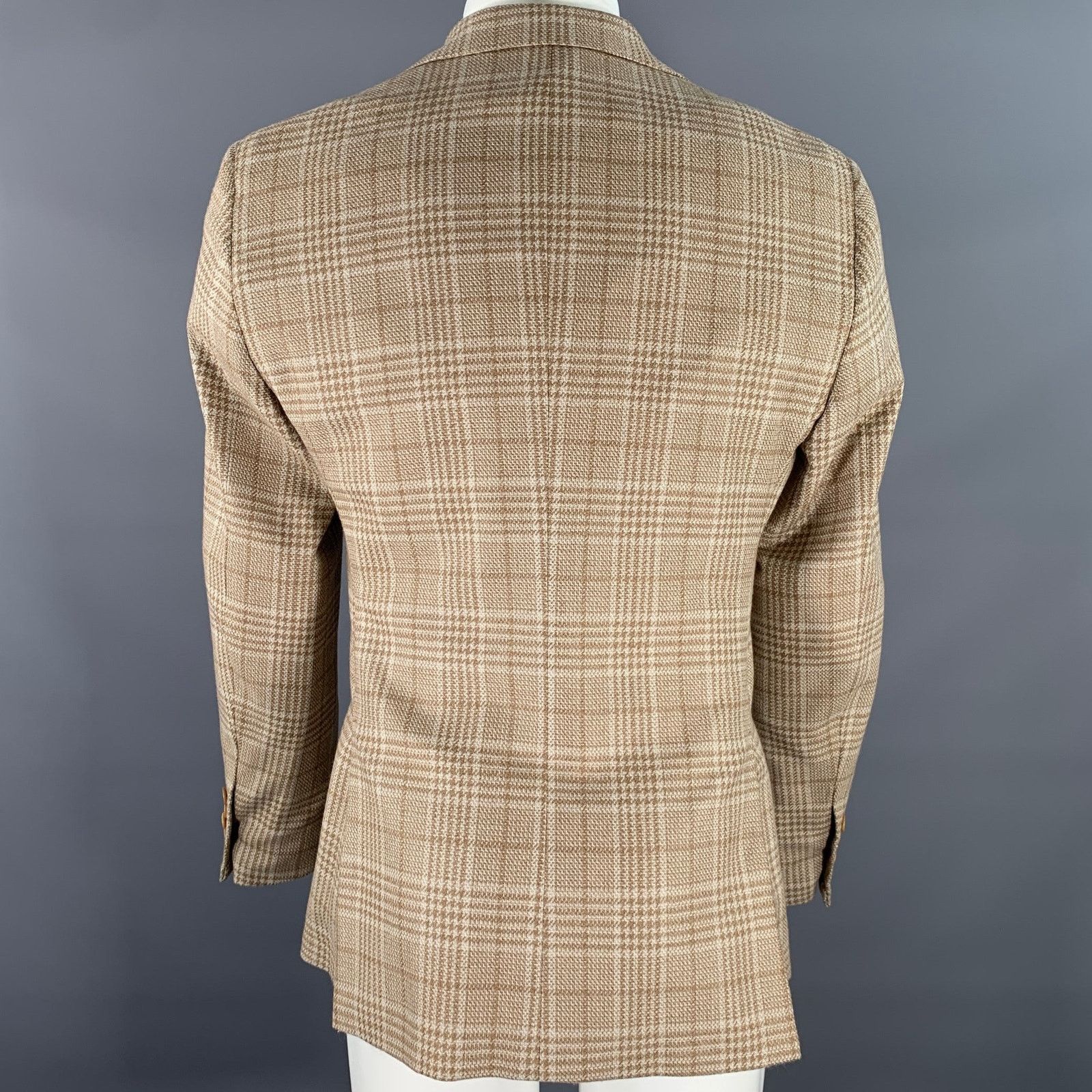 Other ATELIER MUNRO 38 Off White Check Notch Lapel Sport Coat Size 38R - 4 Thumbnail