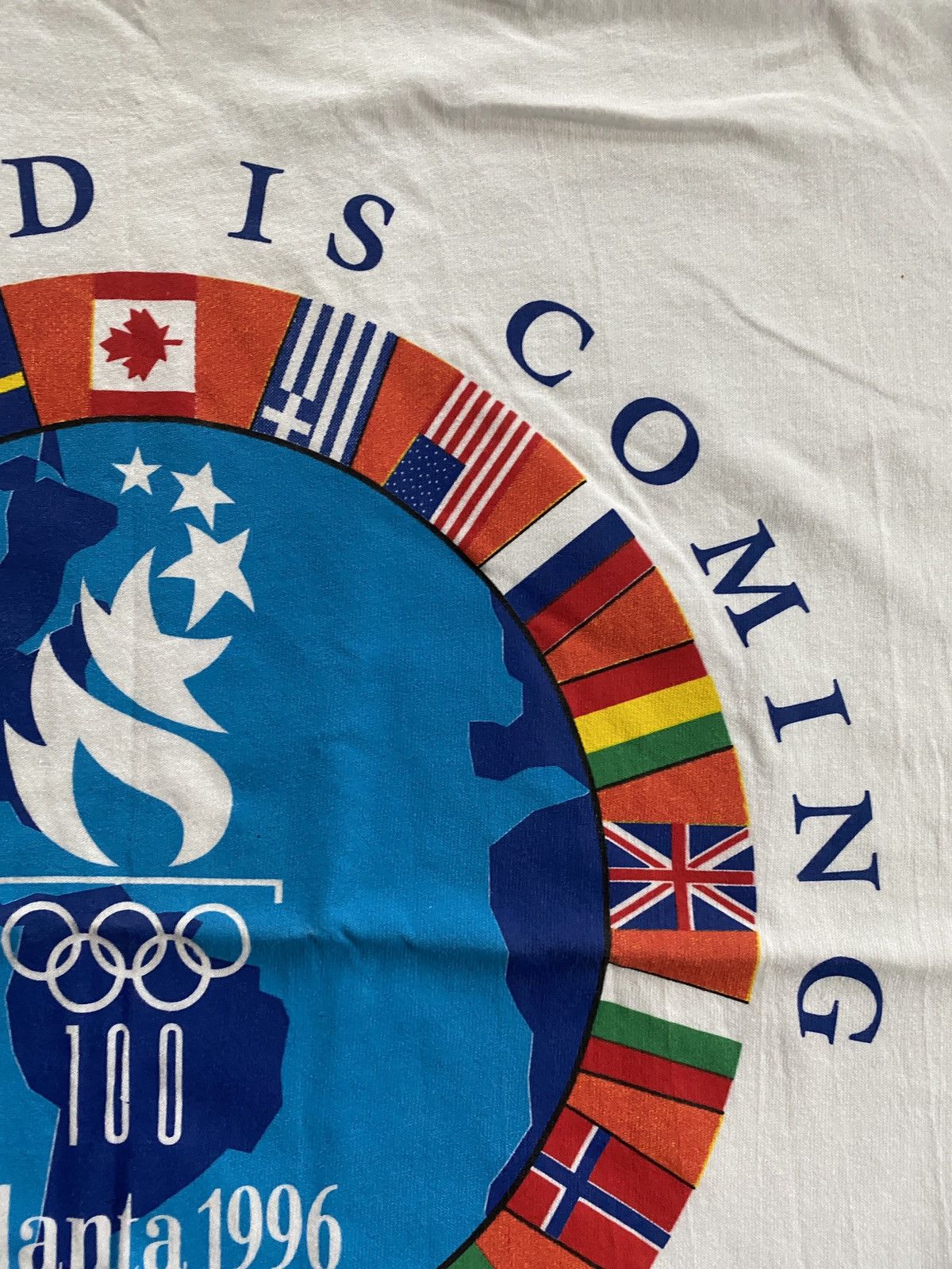 USA Olympics Vintage NWT 1996 Olympics Atlanta World Flags Tee New Size US XL / EU 56 / 4 - 4 Thumbnail