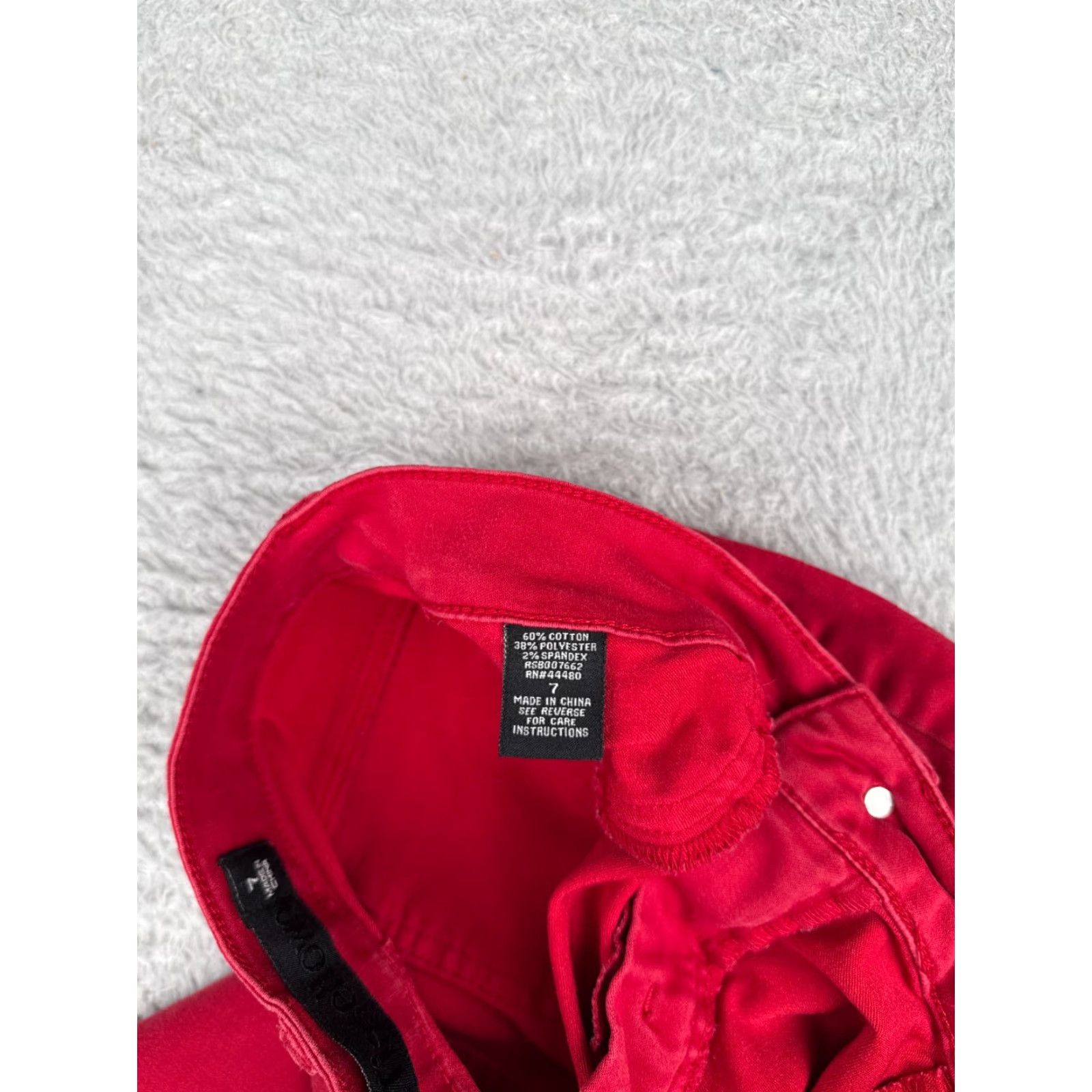 Vintage Tinseltown Juniors 7 Red Denim Jeans Skinny Mid Rise 29x27 Womens Size 28" / US 6 / IT 42 - 7 Thumbnail