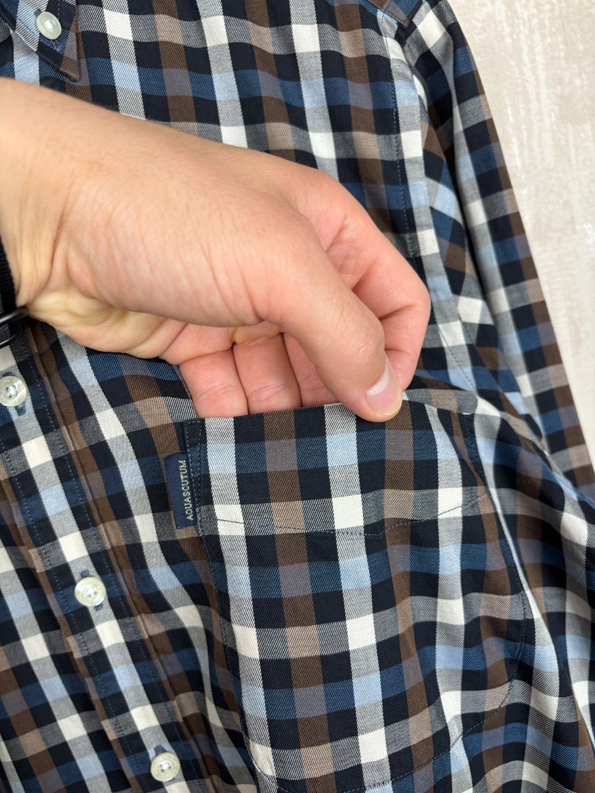 Aquascutum VTG Aquascutum of London Check Shirt Pocket Shirt Size US S / EU 44-46 / 1 - 6 Thumbnail