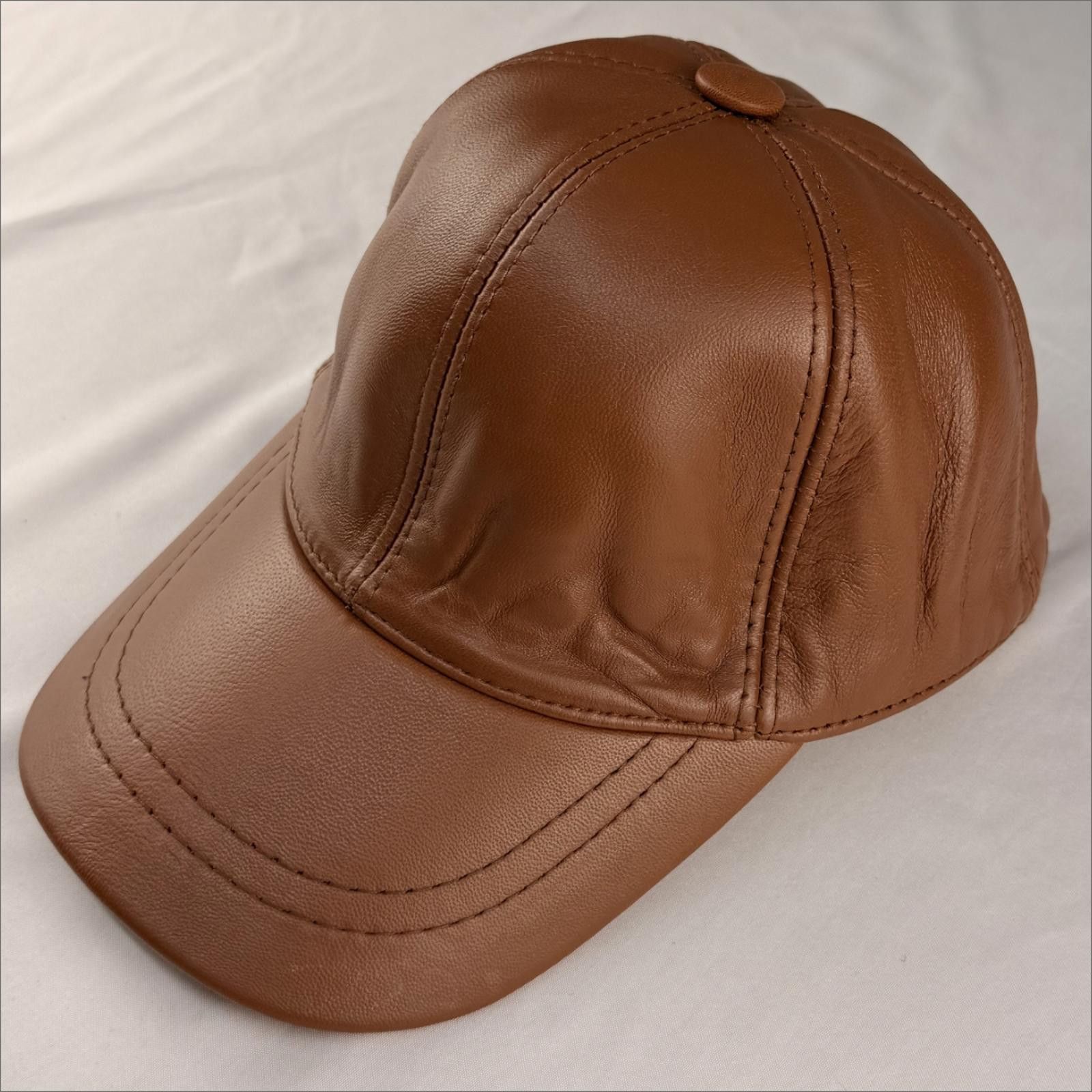 Other NEW Brown Leather Baseball Cap - Premium Hat 087 Size ONE SIZE - 3 Thumbnail