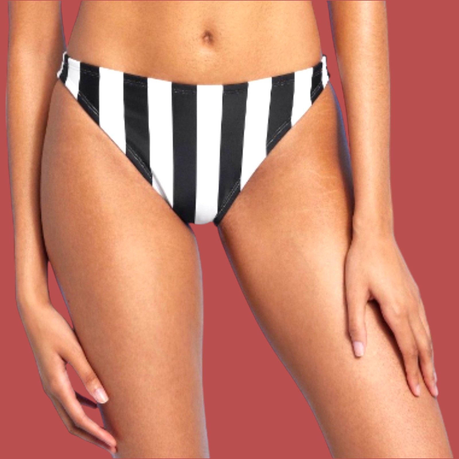 Other Shade & Shore-Women's Striped Medium Coverage Bikini Bottom- Size ONE SIZE - 1 Thumbnail