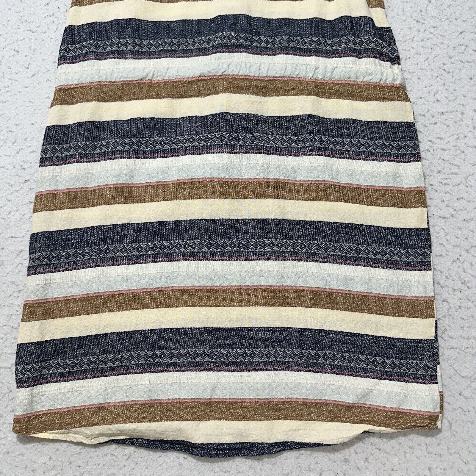 Other Mud Pie Medium A-Line Dress Cotton Textured Striped Collared Size M / US 6-8 / IT 42-44 - 12 Thumbnail