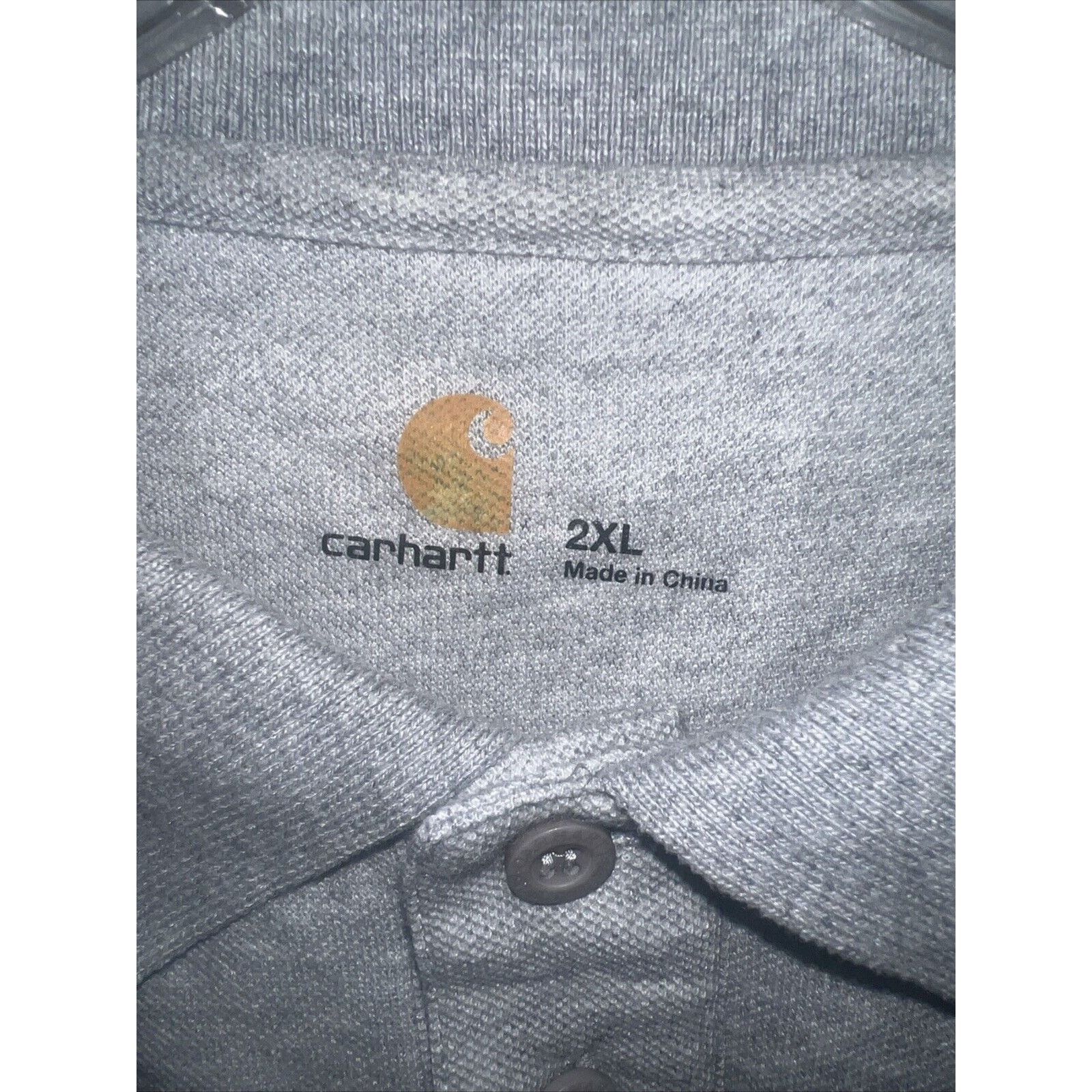 Carhartt Carhartt Men’s Polo Shirt Gray XXL Pocket Original Fit 2XL Size US XXL / EU 58 / 5 - 4 Thumbnail