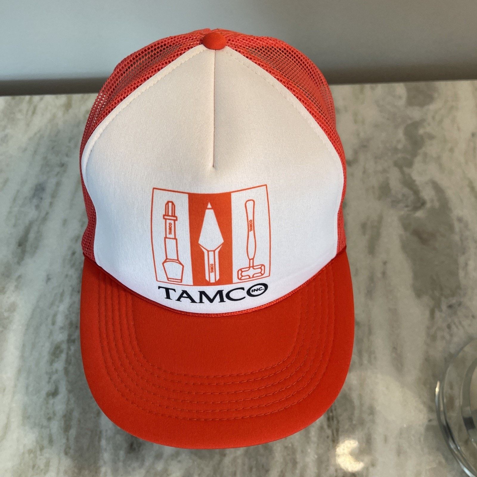 Vintage Tamco INC Hat Mens One Size Orange Snapback Trucker Cap Mesh Size ONE SIZE - 3 Thumbnail