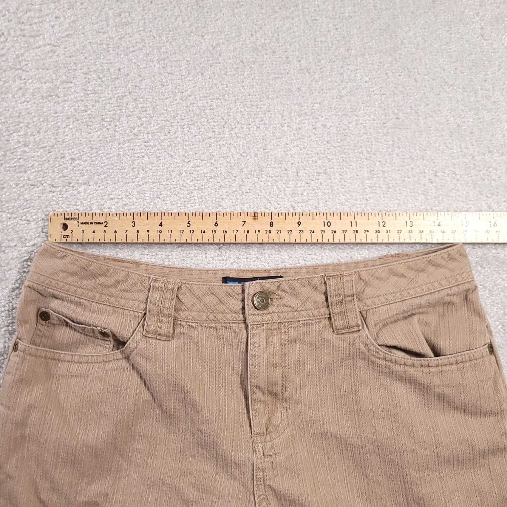 Vintage Relativity Womens Capri Pants Beige Cotton Cropped Trouser Size 6P Casual Size 28" / US 6 / IT 42 - 3 Thumbnail