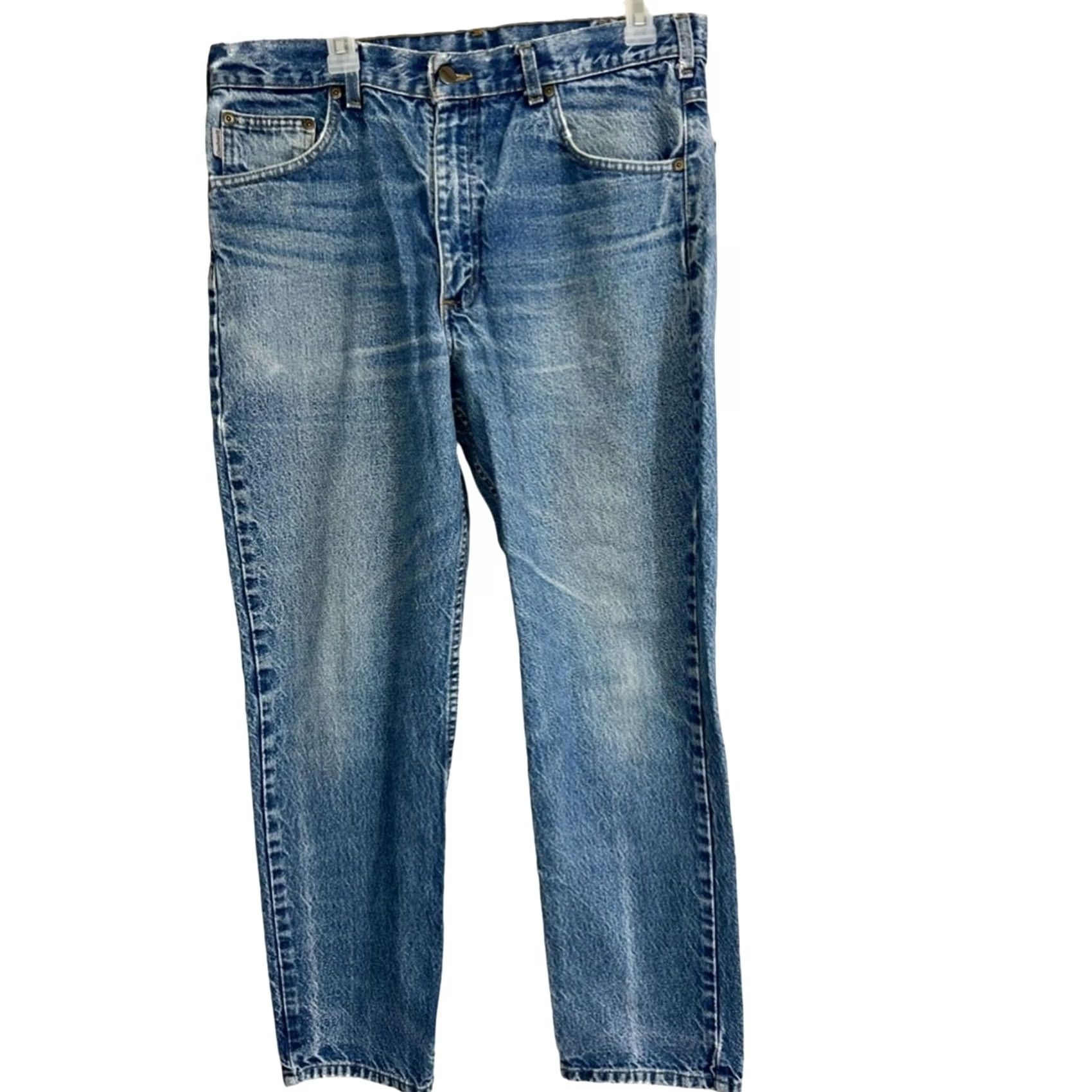 Carhartt Carhartt Jeans Mens 36x30 Relaxed Fit Blue Denim Straight Carhartt 36 Regular Blue Jeans Mens Size US 36 / EU 52 - 4 Thumbnail