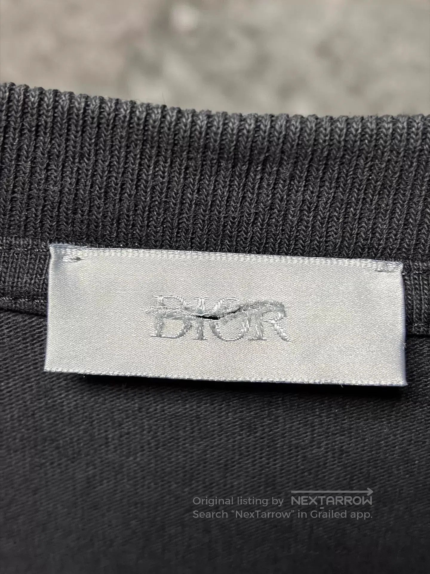 Dior Black Short Sleeve Graphic Tee with Striped Sleeves. Size US L / EU 52-54 / 3 - 3 Thumbnail