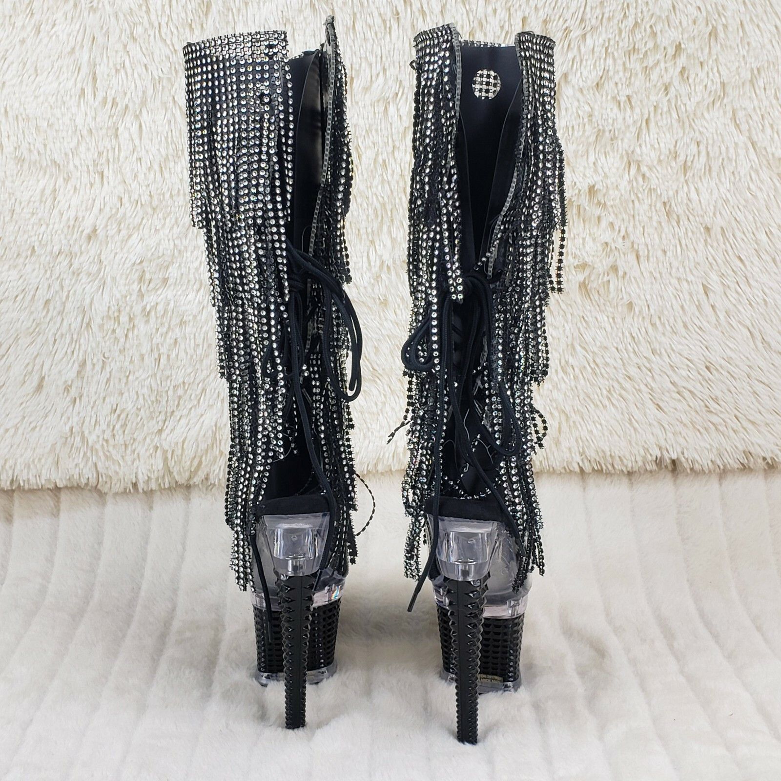 Other Spectator 2017 Black Fringe Platform 7" High Heel Fringe Kne Size US 7 / IT 37 - 4 Thumbnail