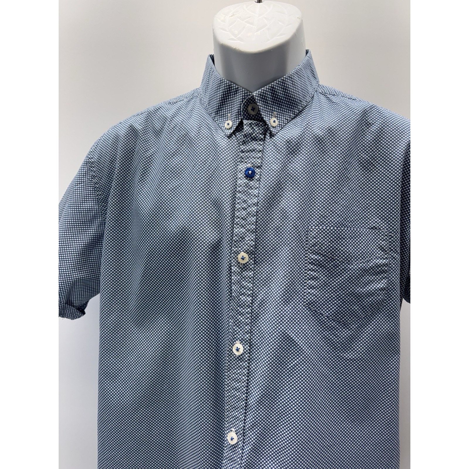 Other Steel & Jelly London Men L Blue Short Sleeve Athletic Fit Size US L / EU 52-54 / 3 - 2 Thumbnail