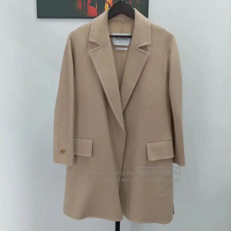 Max Mara MaxMara Khaki Wool Long Coat for Women . Size M / US 6-8 / IT 42-44 - 1 Thumbnail